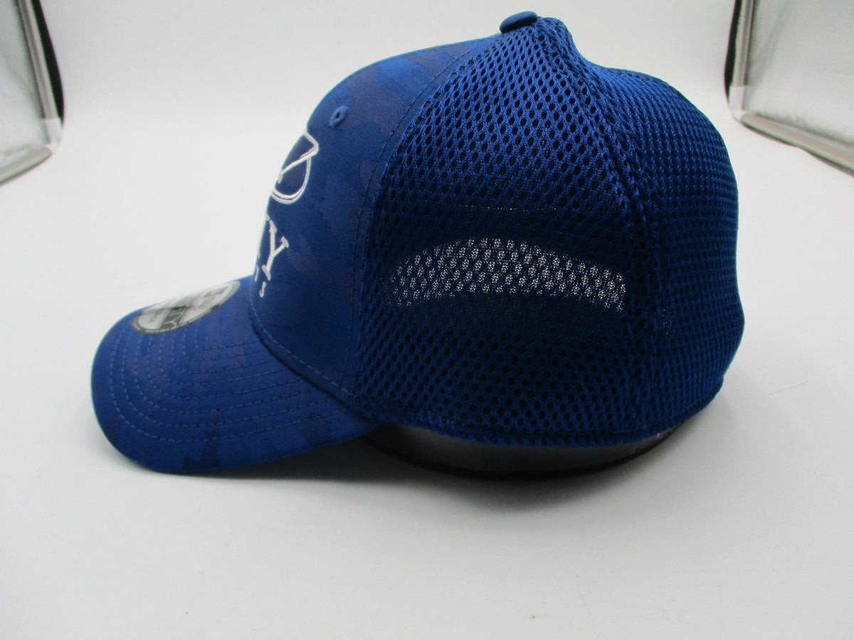 New Era HMY Yachts Hat Cap Fitted Mens L/XL Blue Mesh Camo Baseball 39THIRTY1