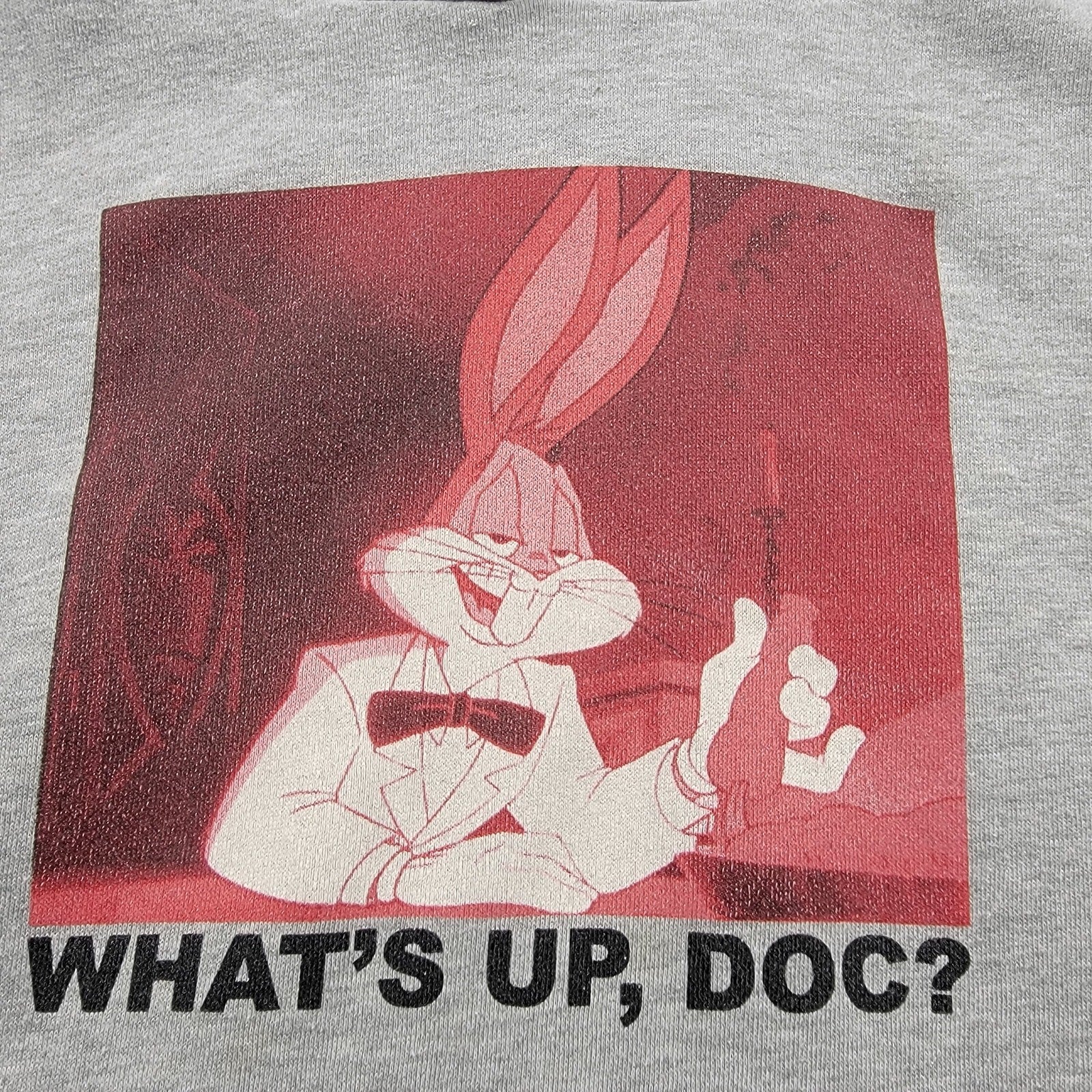Looney Tunes Bugs Bunny Taz Hoodie Gray Mens M Used Graphic