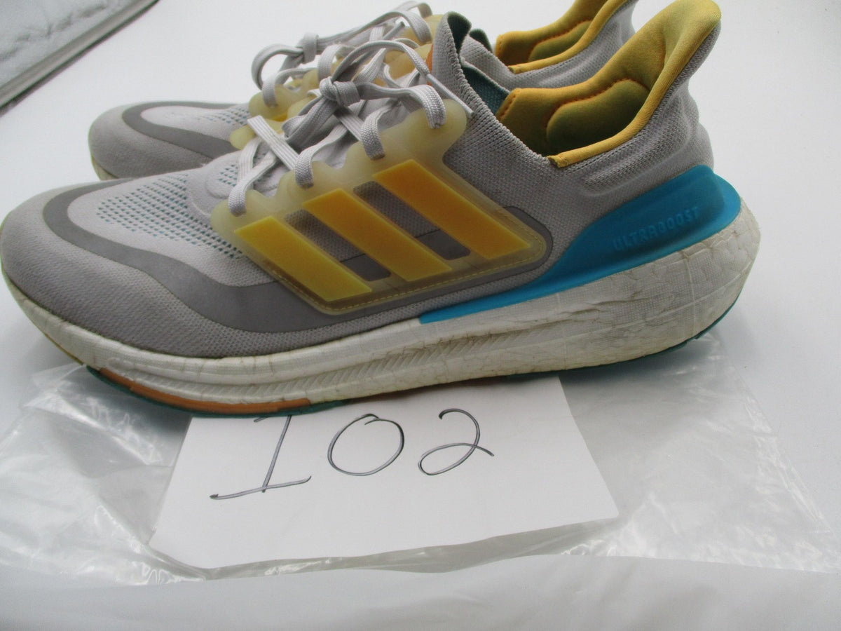 Adidas UltraBoost Light Shoes Mens Size 13 Gray Yellow Blue Running IE175820