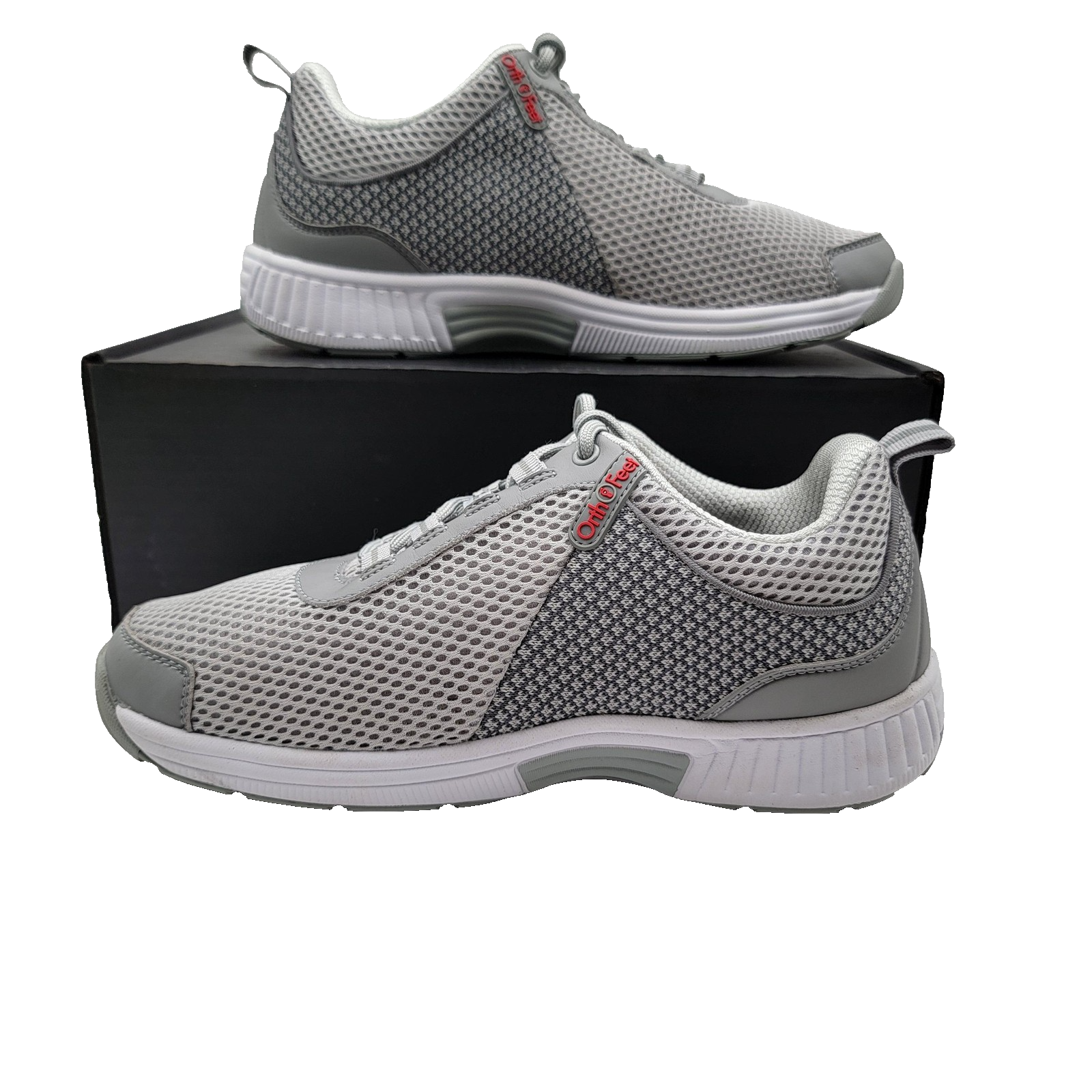 Orthofeet Shoes Men Sz 8 Wide Gray Walking Comfort Mesh Diabetic Sneakers 2E 2631