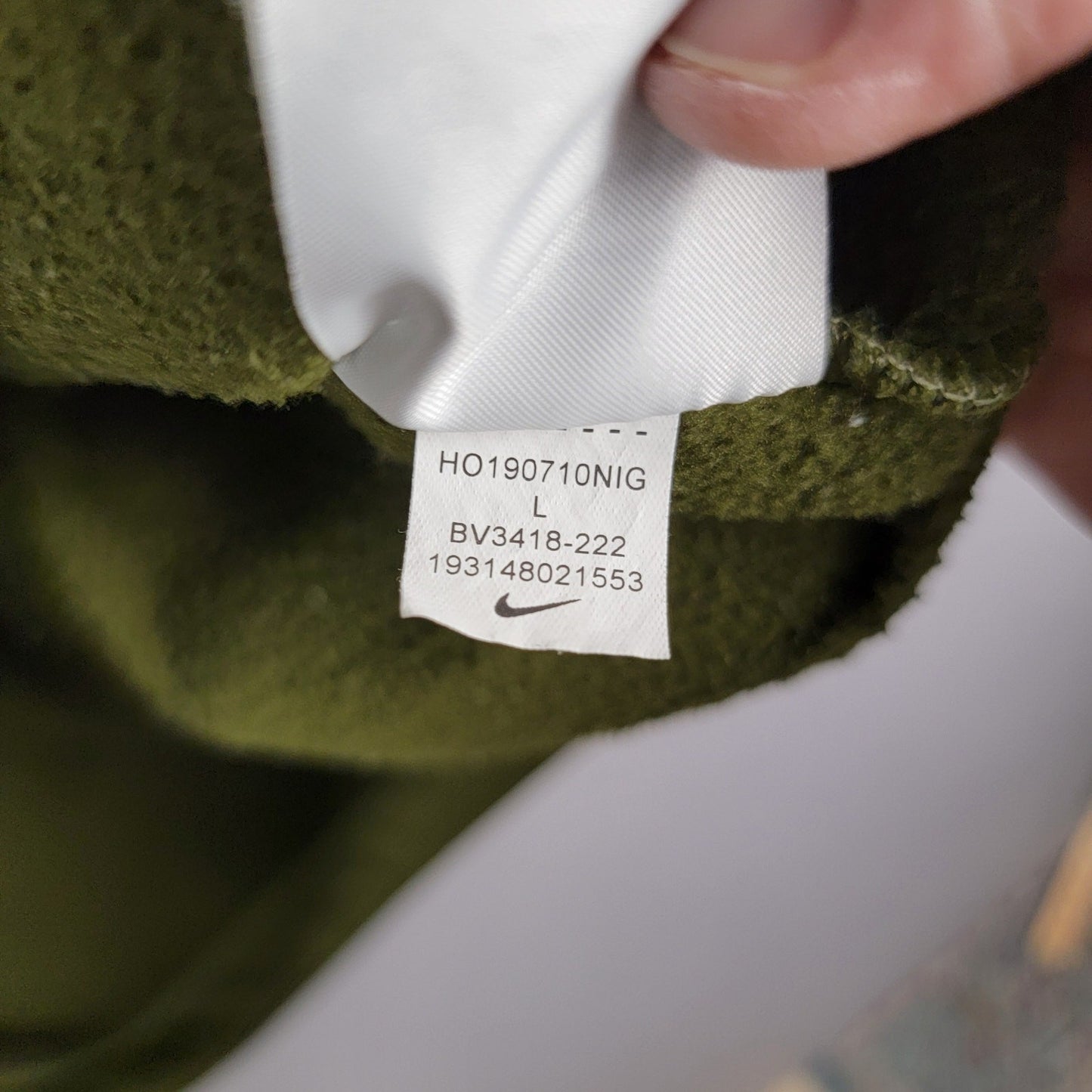 Nike Big Boys Dri Fit Elite Hoodie Olive Green Sz L