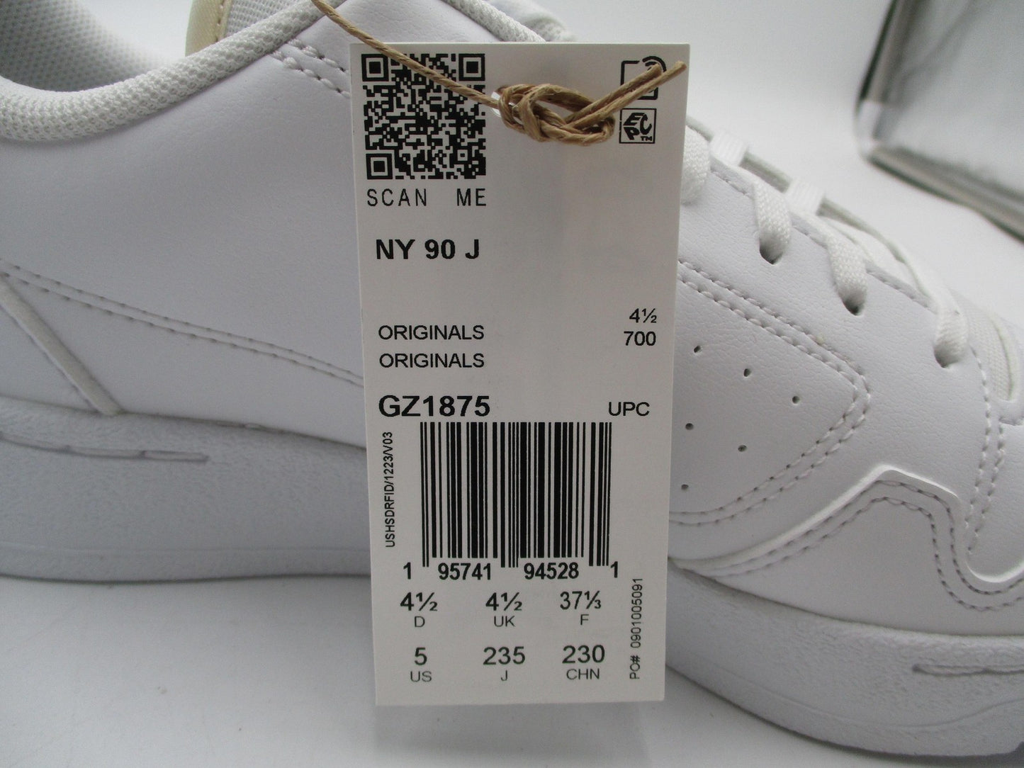 Adidas NY 90 J Shoes Girls Size 5 White Blue Originals Casual Sneakers GZ187510