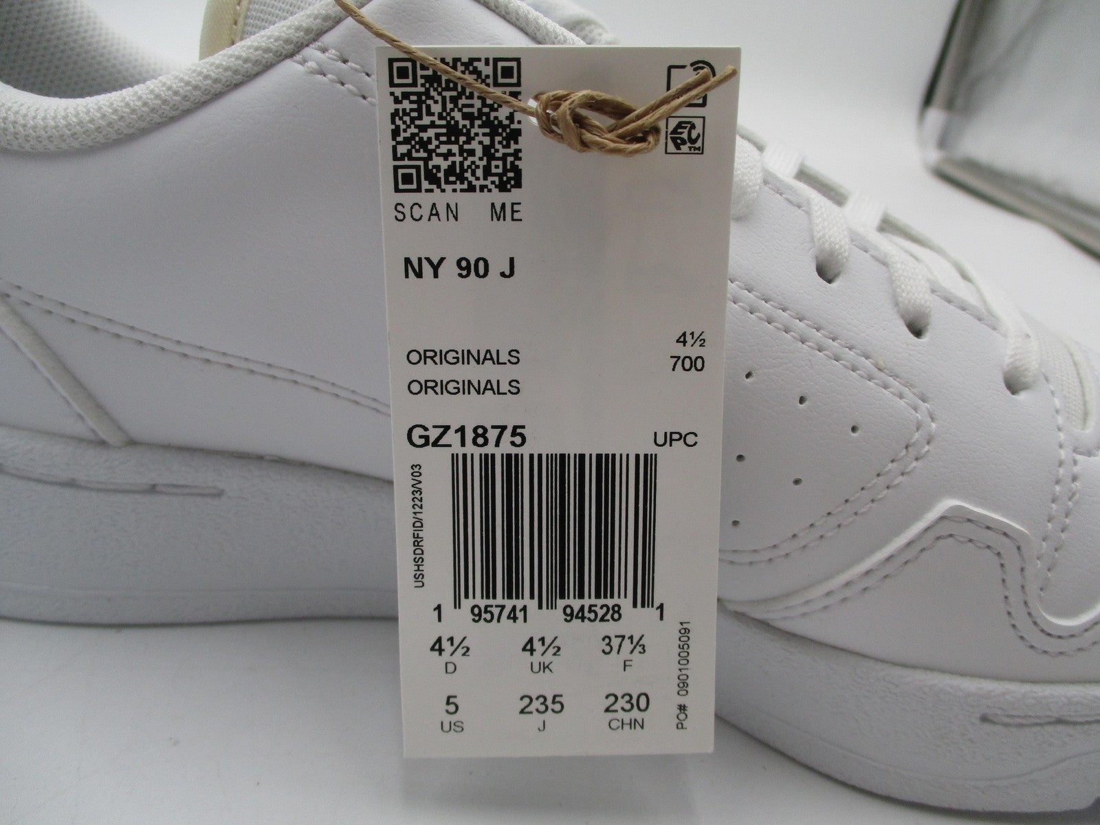 Adidas NY 90 J Shoes Girls Size 5 White Blue Originals Casual Sneakers GZ187510