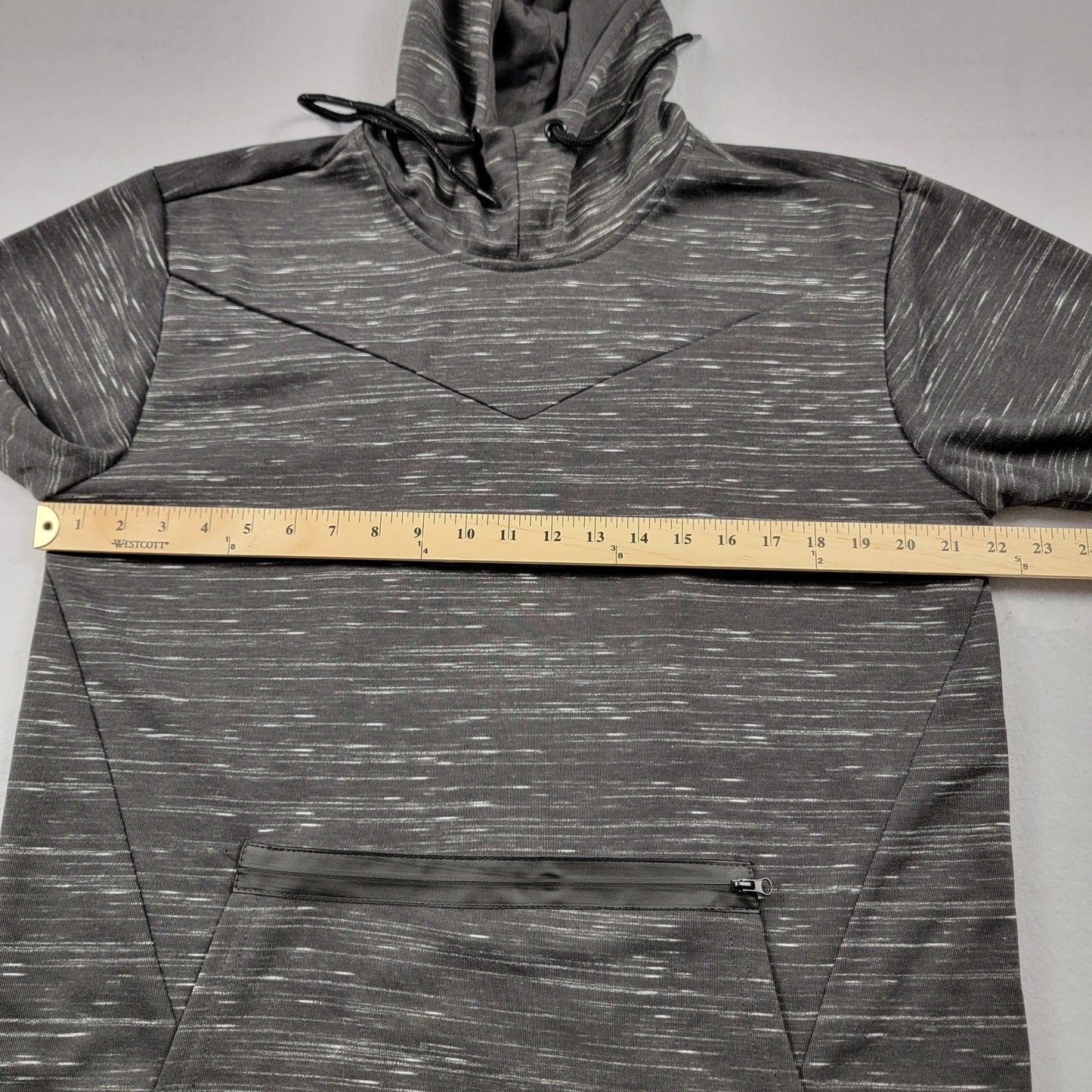 Royal Blue Long Sleeve Hoodie Mens Medium Gray Athletic Pullover Streetwear 7035
