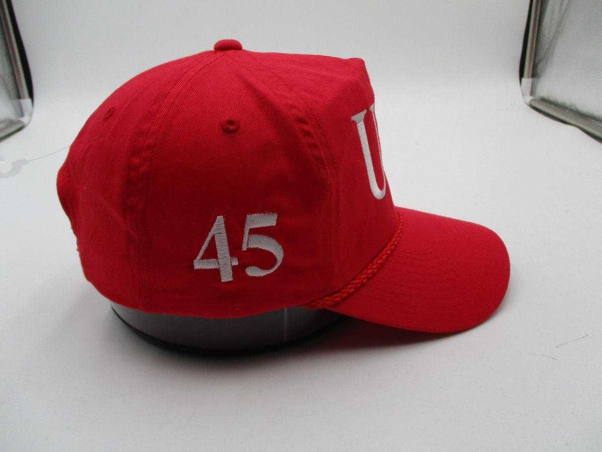 Cobra Hat Cap Snap Back Mens One Size Red USA 45 Flag Embroidered Twill Rope7
