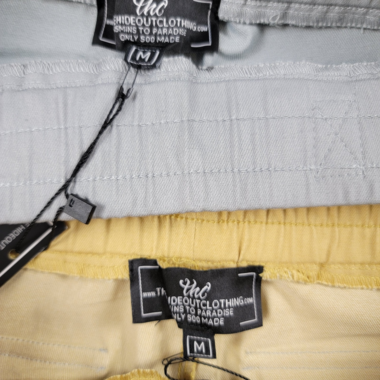 The Hideout Clothing Utility Tech Pants Bundle M Yellow + Grey Mint NWT Rare 8142