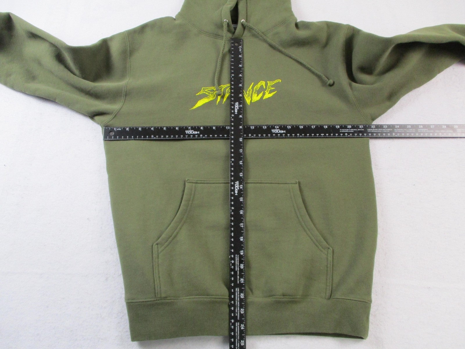 Stance Hoodie Mens Medium Green Pullover Fleece Sweatshirt Skull Horror Graphic7
