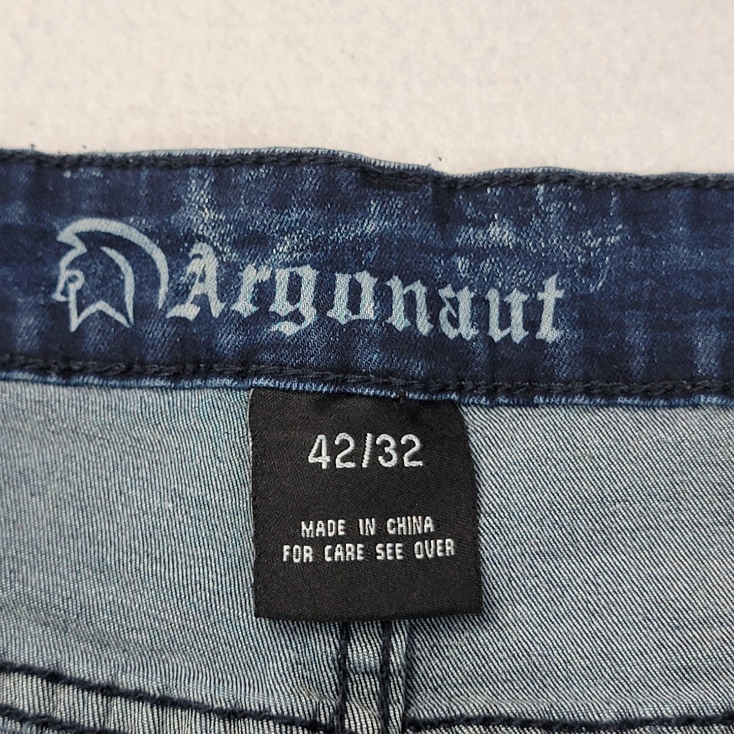 Argonaut Jeans Mens 42x32 Light Wash Ultra Slim Distressed Denim Pants