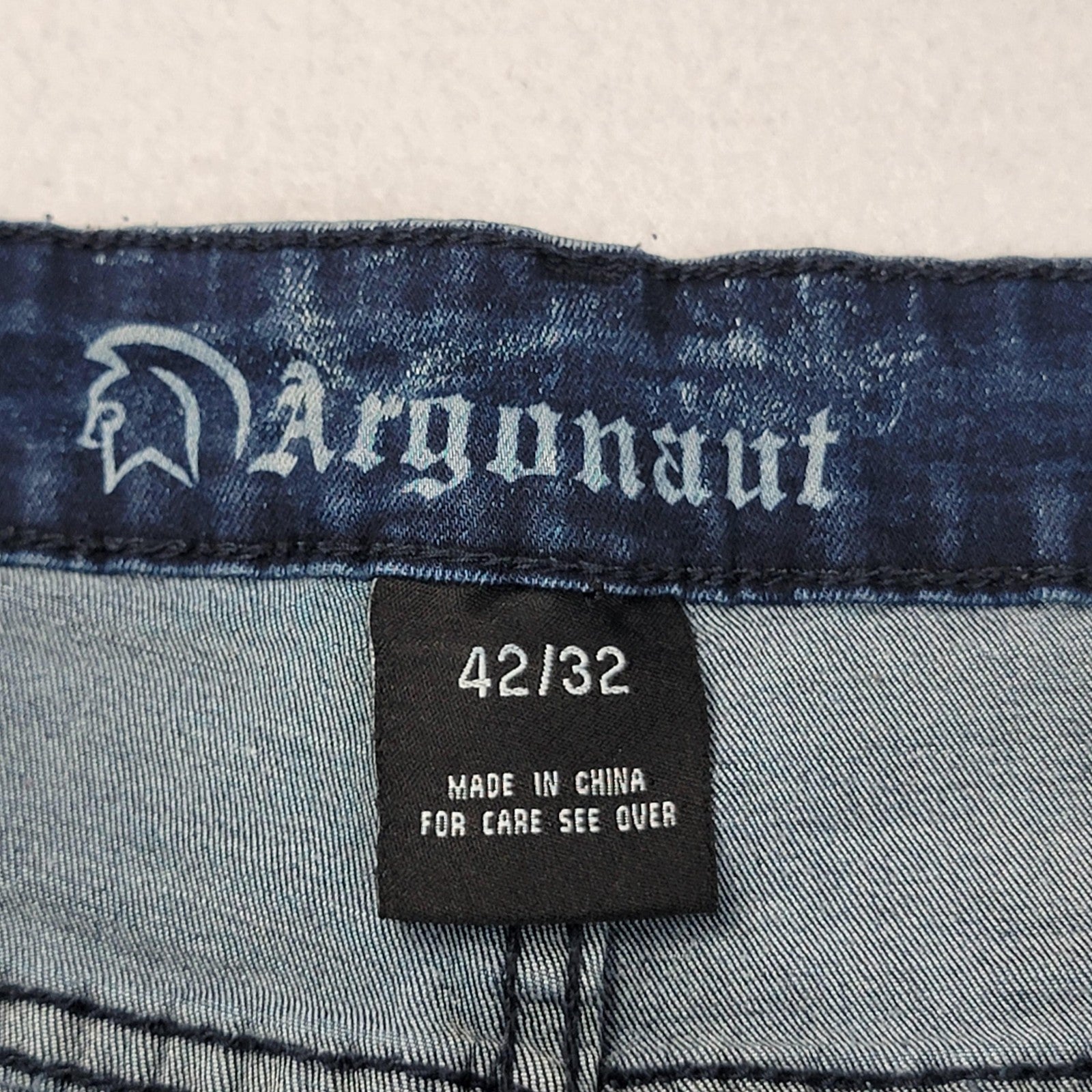 Argonaut Jeans Mens 42x32 Light Wash Ultra Slim Distressed Denim Pants