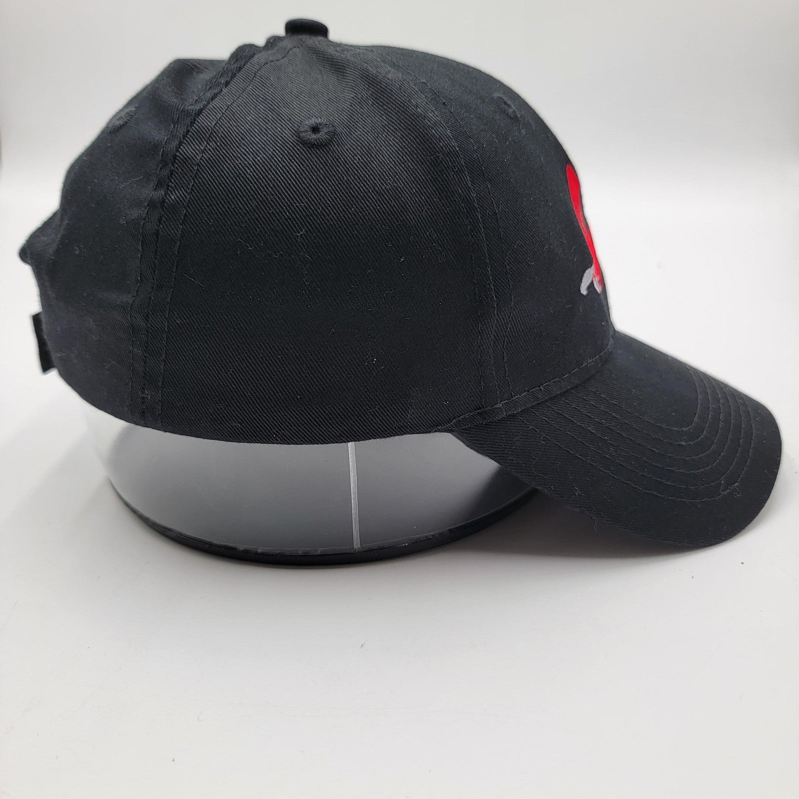 Port & Company Hat Cap Strap Back Youth Black Red Embroidered Logo3