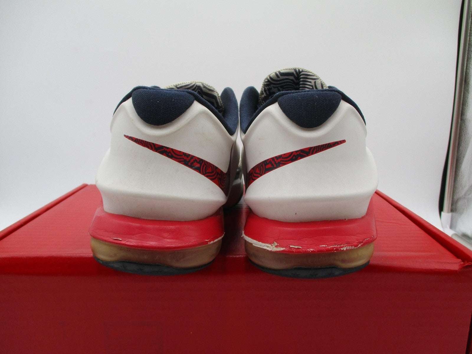 Nike KD7 Youth Size 6Y White Red Navy USA Basketball Sneakers 669942100 (1D8)6