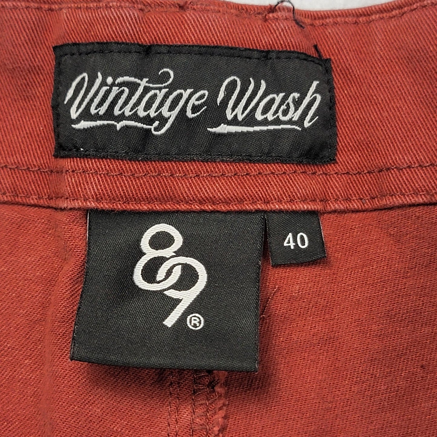 Eight & Nine MFG Cargo Pants Mens 40 Rust Red Vintage Wash Trenches Utility2