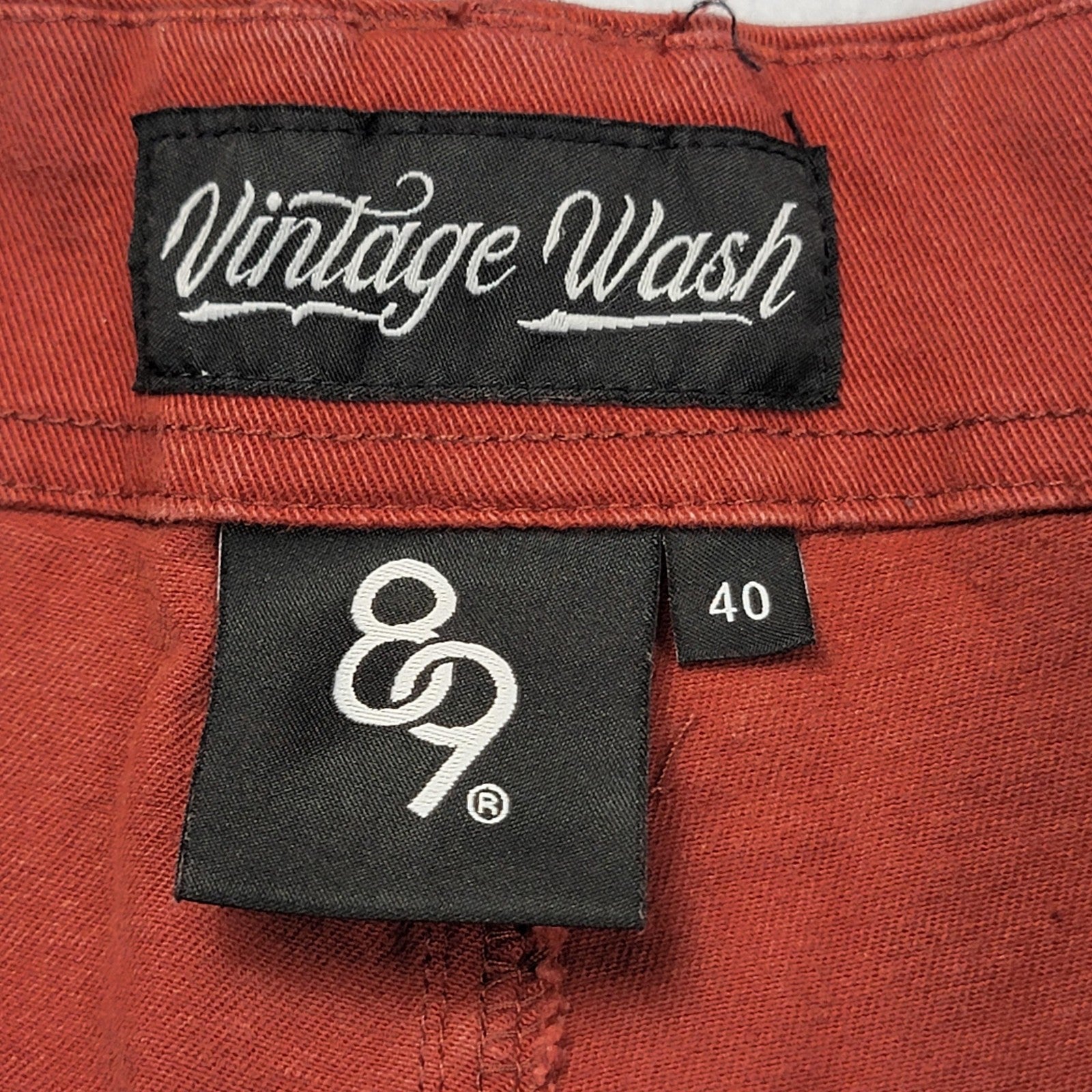 Eight & Nine MFG Cargo Pants Mens 40 Rust Red Vintage Wash Trenches Utility2