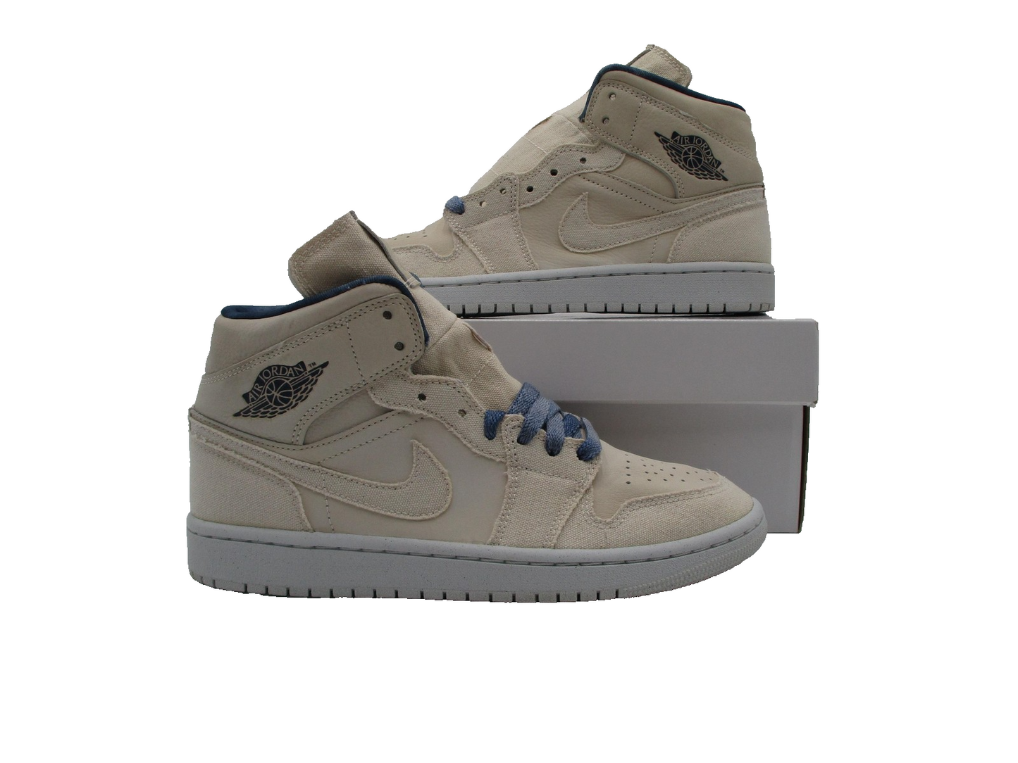 Air Jordan 1 Mid SE Shoes Womens Size 8 Sanddrift Sail Midnight Navy DM9126-1040