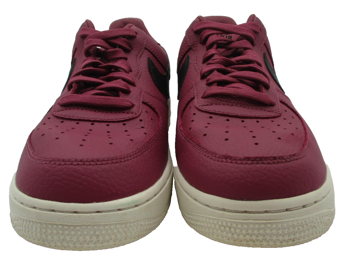 Nike Air Force 1 Low Shoes Mens Sz 9.5 Red Black Leather Low Top AA4083-601 1U54