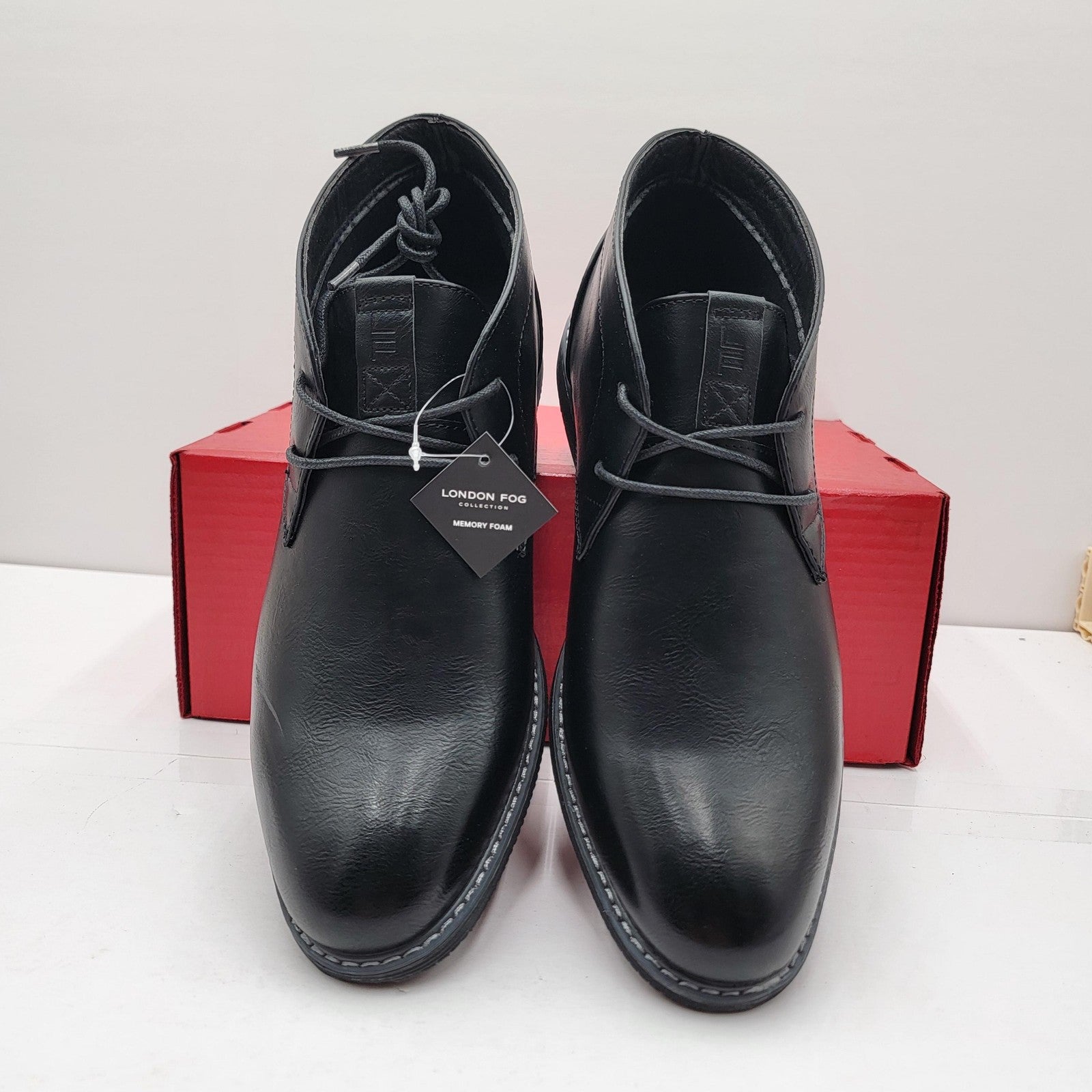 London Fog Blackburn Shoes Mens Size 11 Black Memory Foam Comfort Dress Boots2
