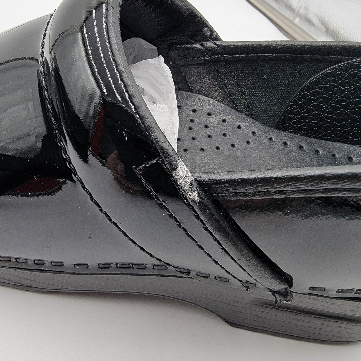 Dansko Wide XP 2.0 Waterproof Pull Up Clog Patent Leather Black 7.55