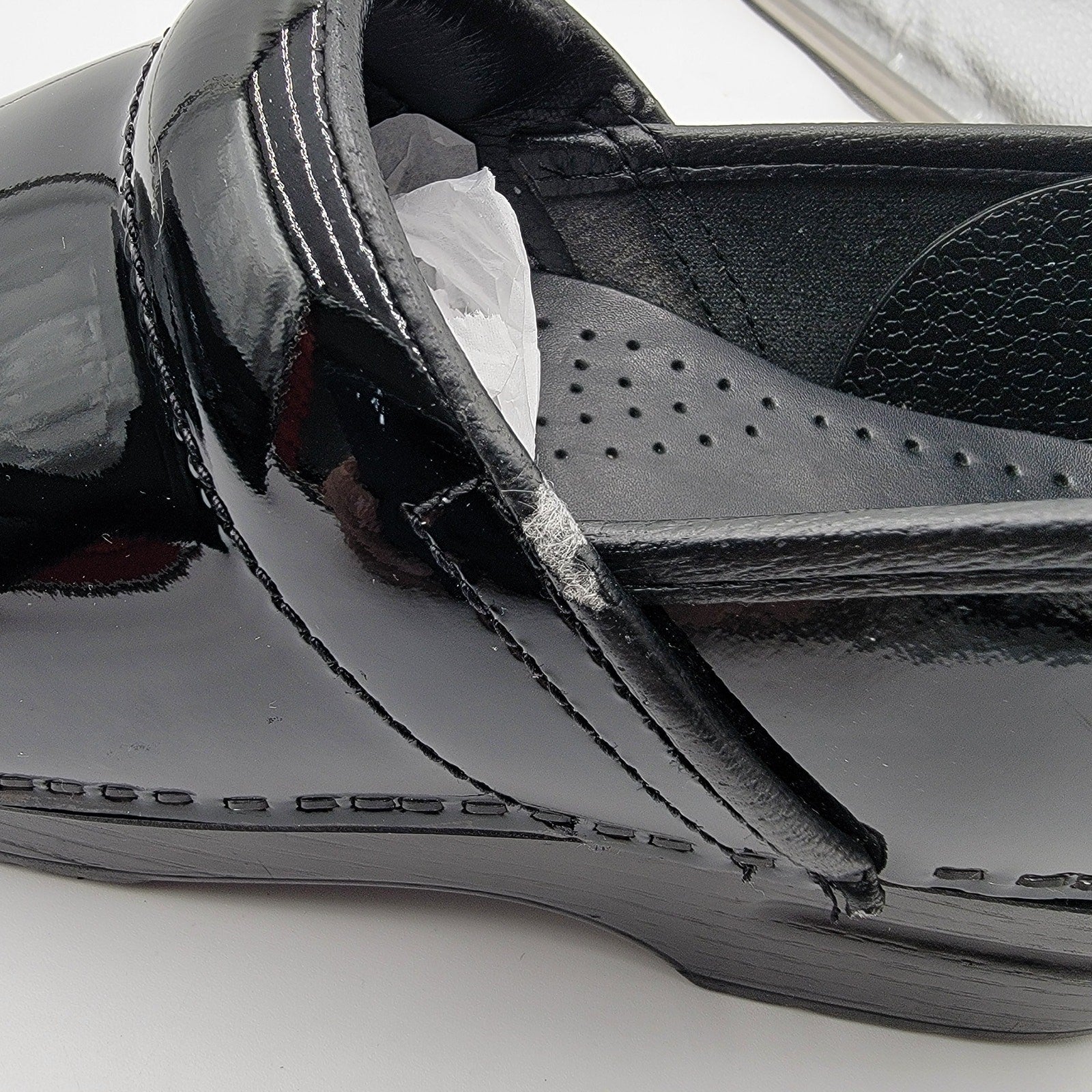 Dansko Wide XP 2.0 Waterproof Pull Up Clog Patent Leather Black 7.55