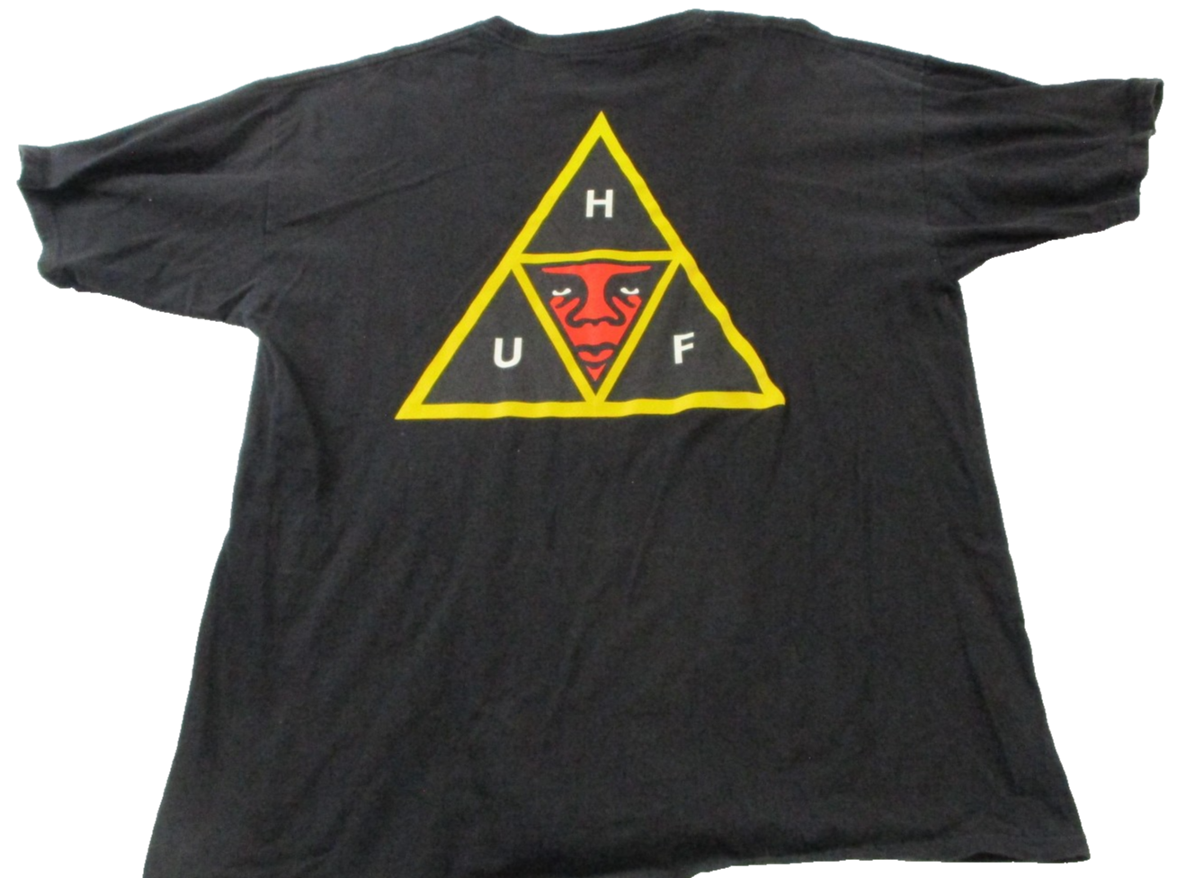 HUF Shirt Mens XL Black Triple Triangle Graphic Skate Streetwear Logo Tee 15551
