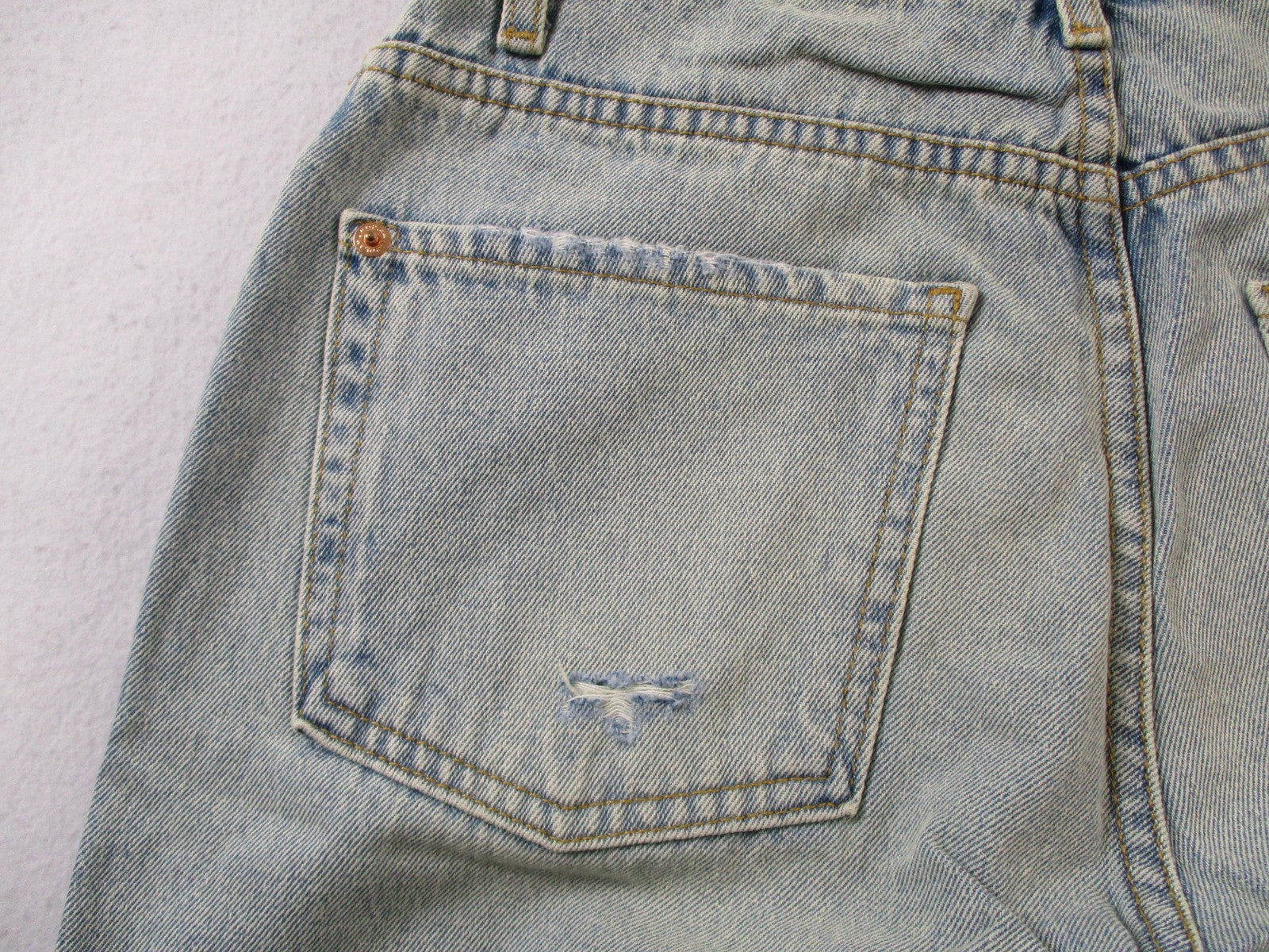 Modern American Rexford Jeans Womens 26 Blue Straight Distressed Frayed Hem 14719