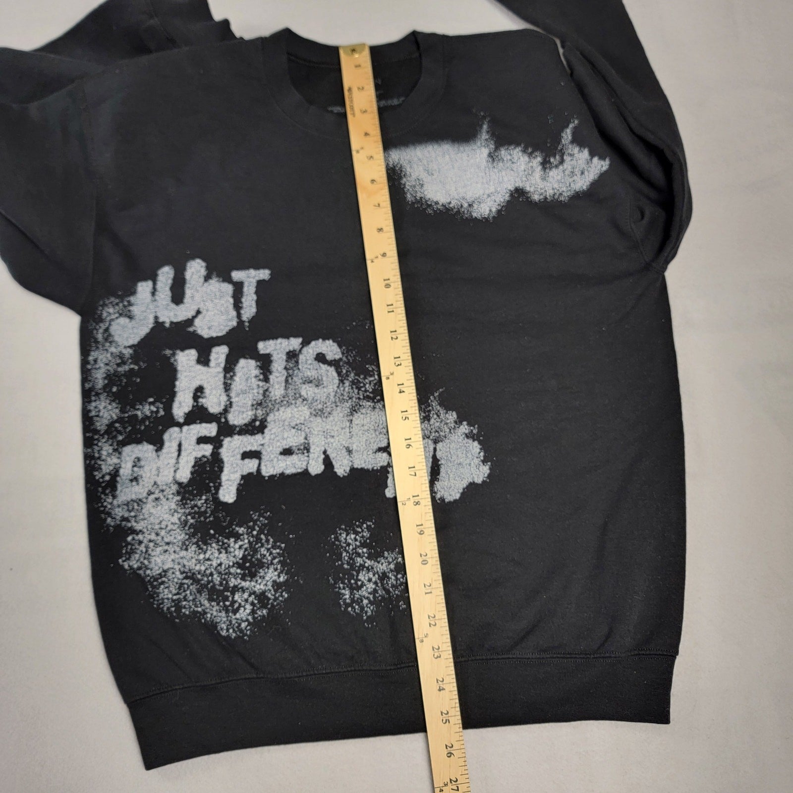 Mens 'Just Hits Different' Fashion Nova Black LongSleeved Sweatshirt (649) NWOT4