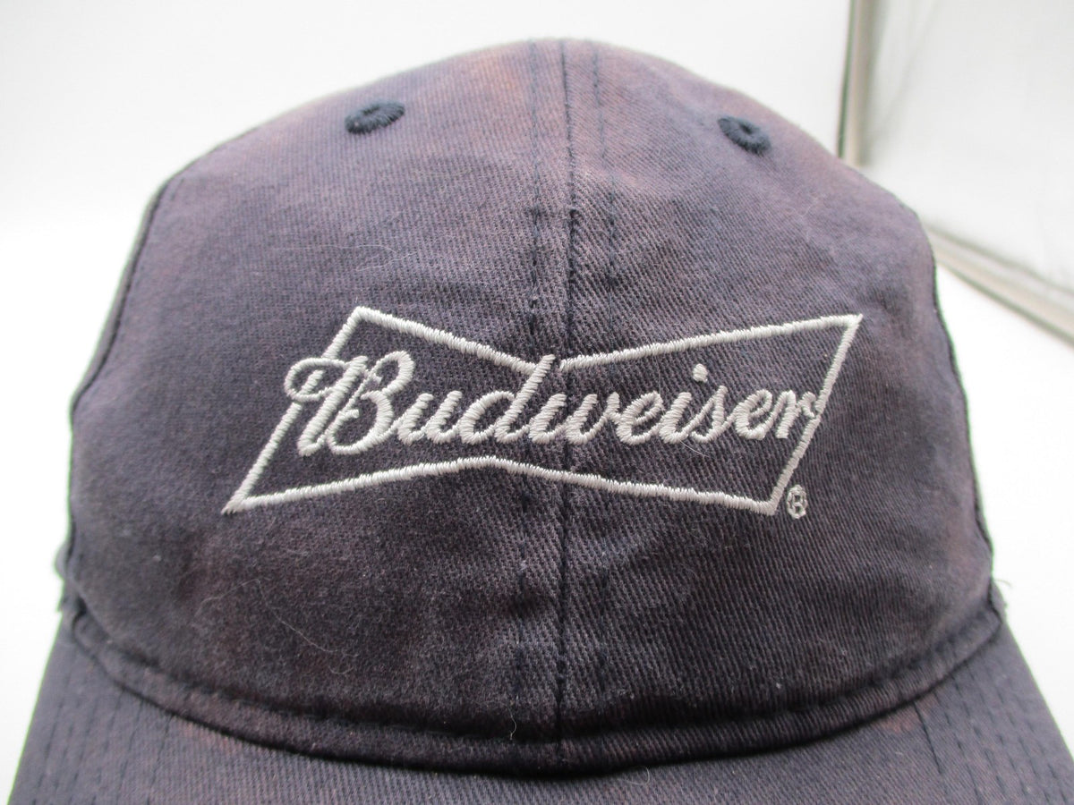 Budweiser Hat Cap Snap Back Mens One Size Blue Twill Beer Embroidered Logo1