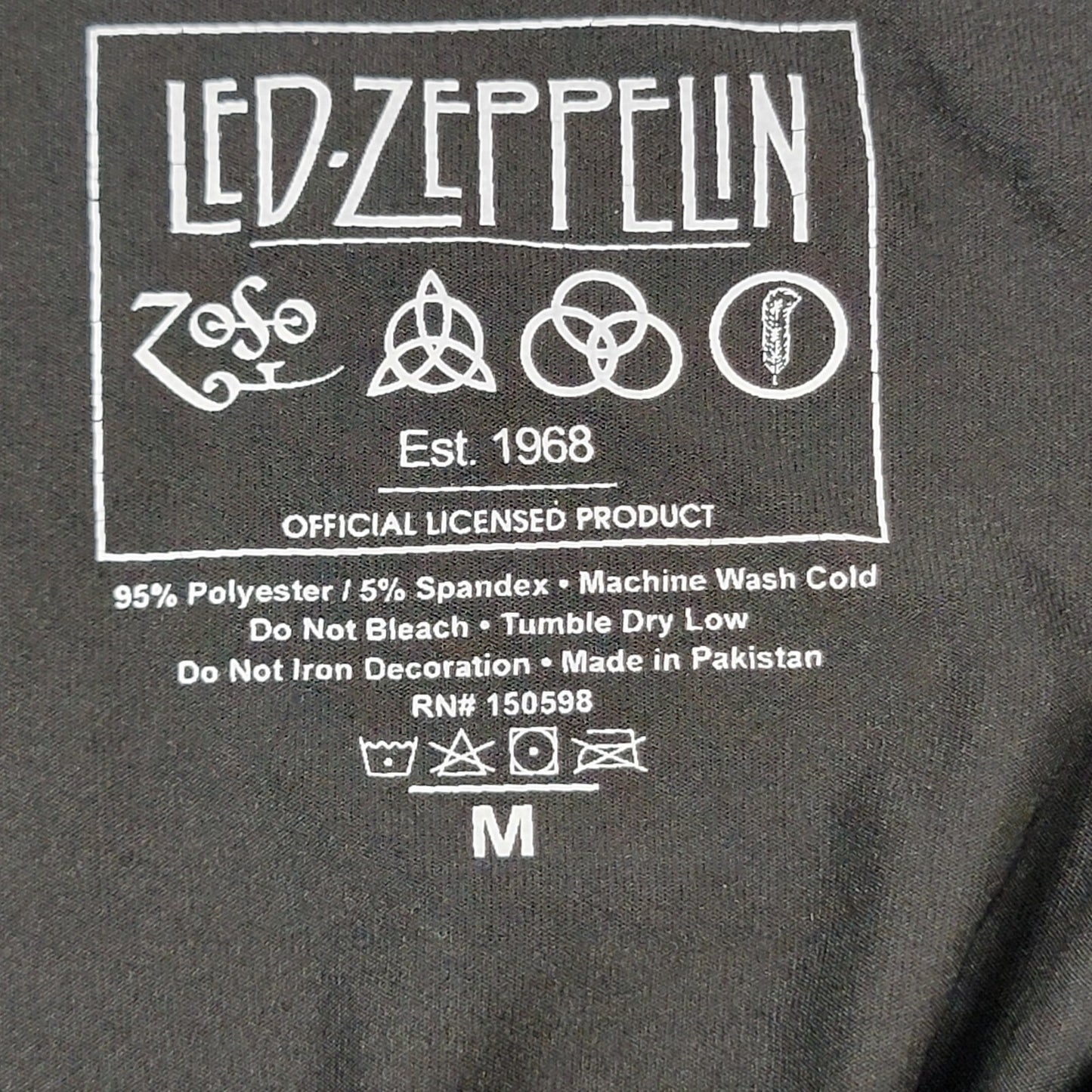 New Led Zeppelin 1977 USA Tour Black Bodysuit Women’s Size M Licensed Band Tee3