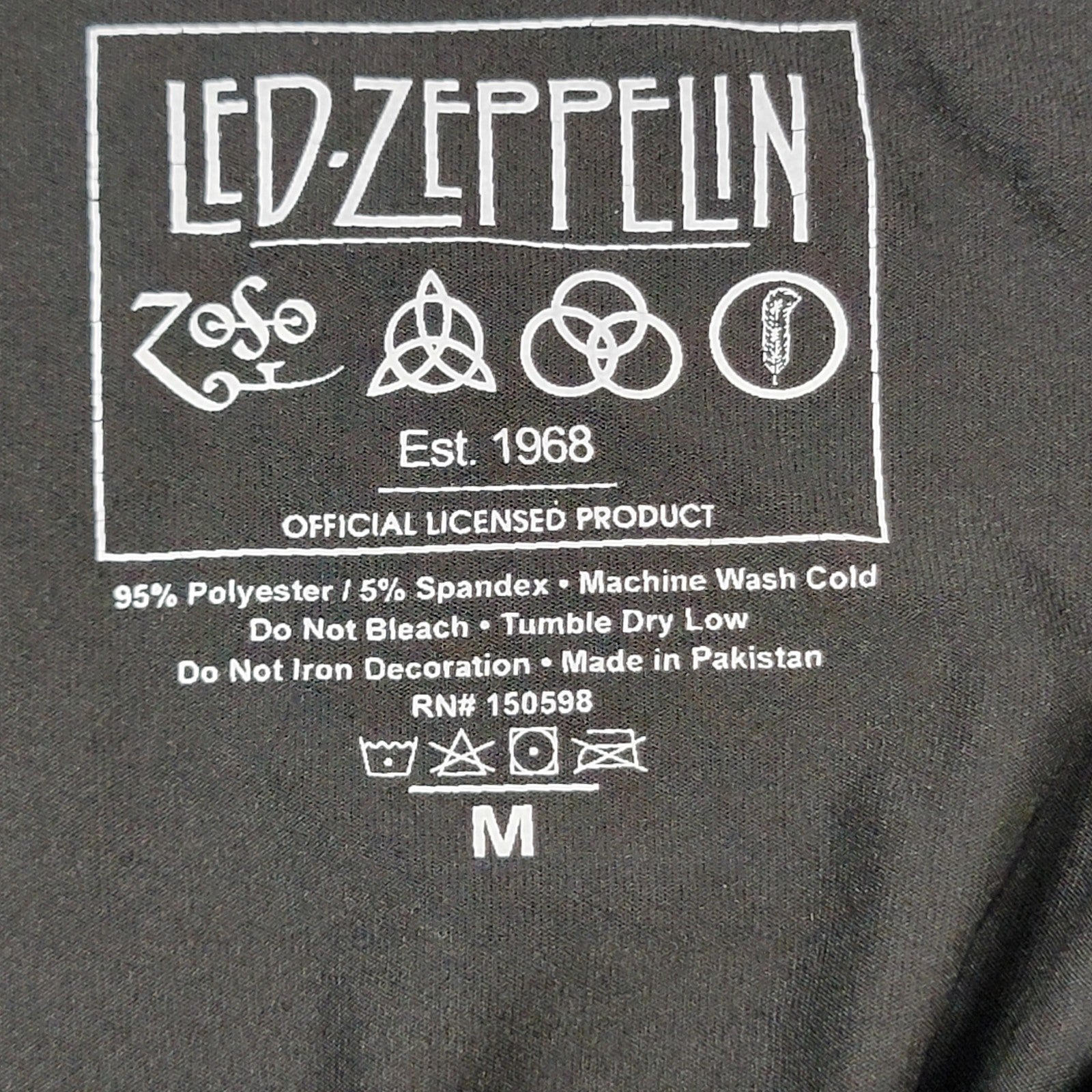 New Led Zeppelin 1977 USA Tour Black Bodysuit Women’s Size M Licensed Band Tee3
