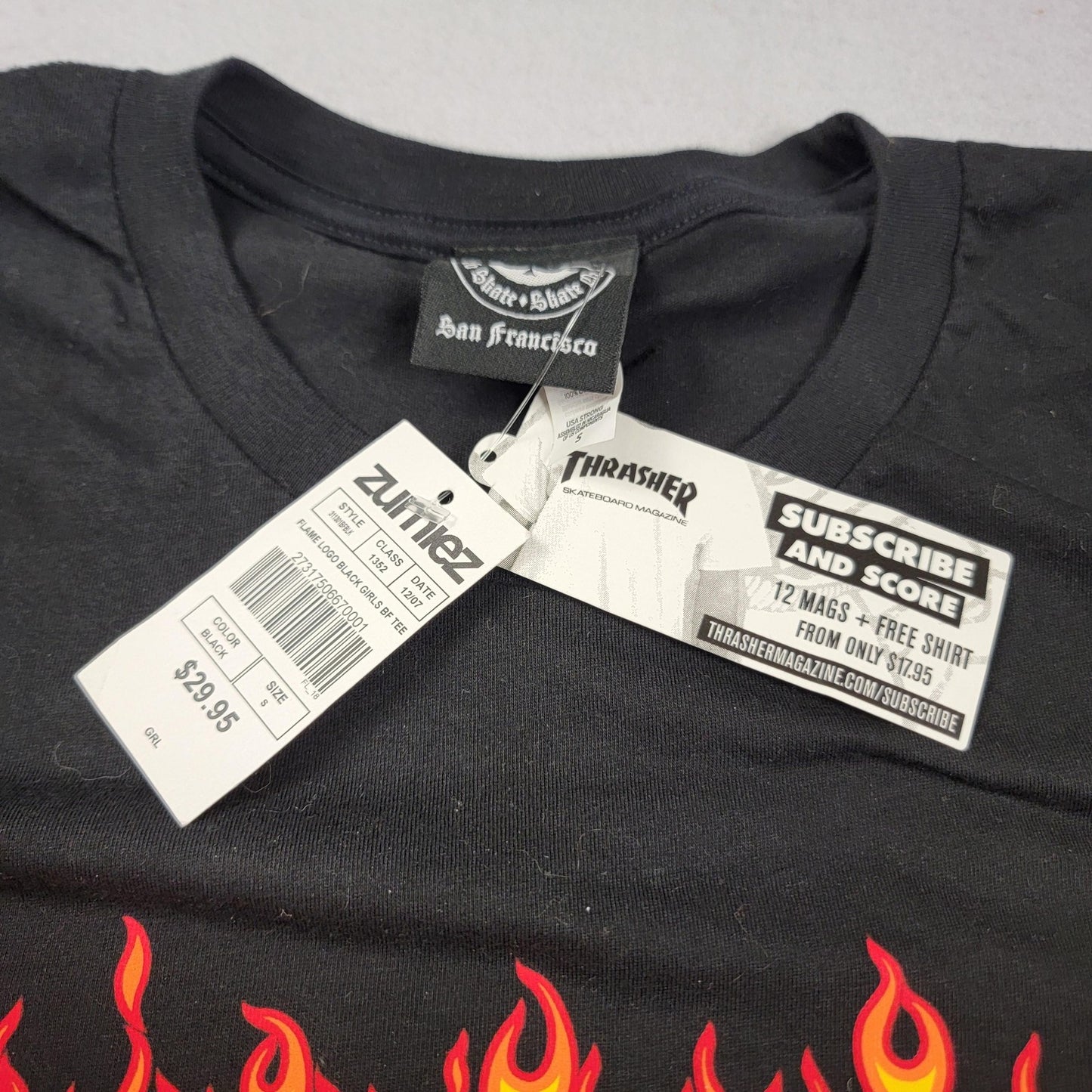 2 Pack Black Thrasher & Blue Champion Shirt Mens Small Skateboard Tee