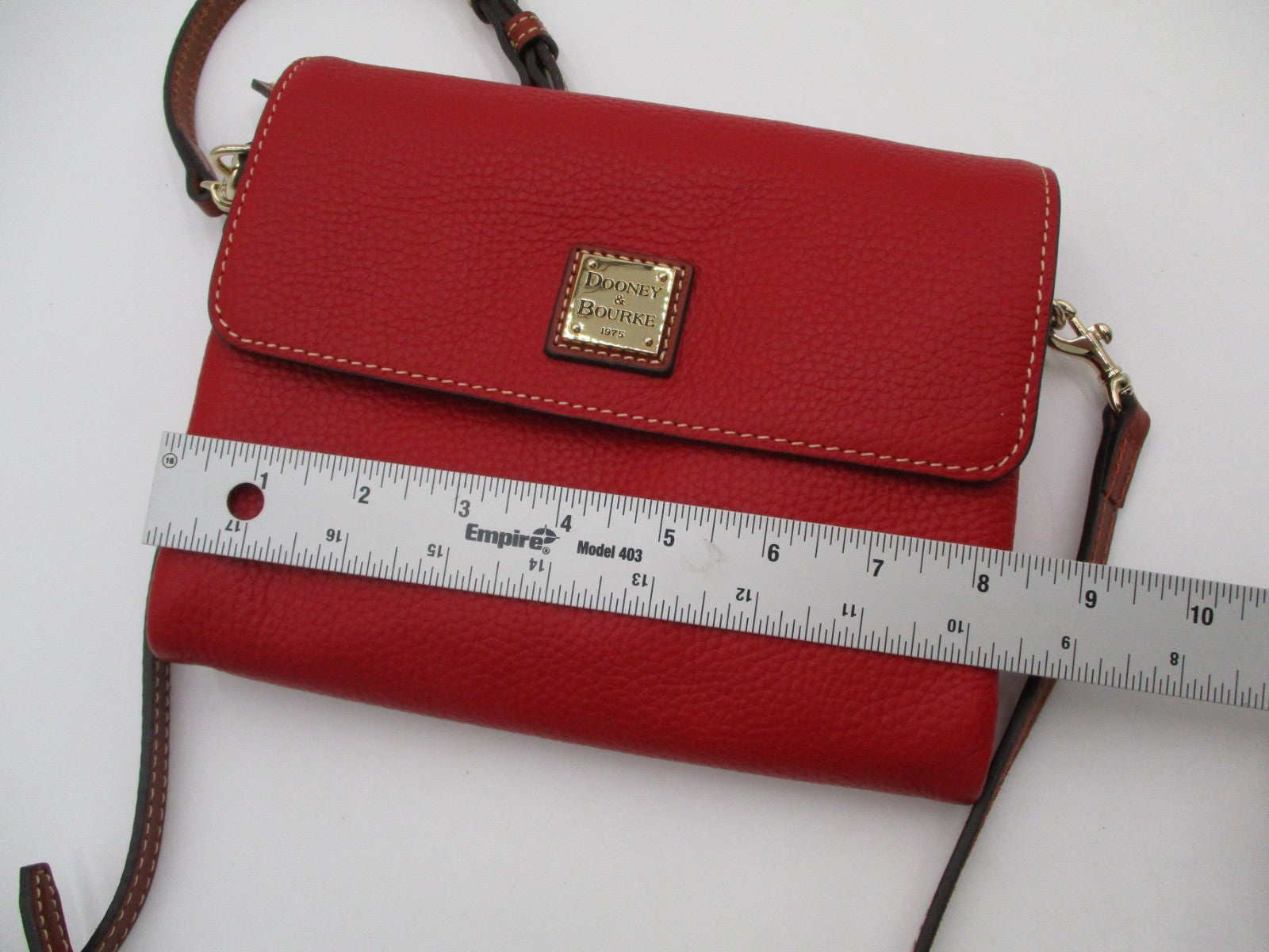 Dooney & Bourke Pebble Leather Crossbody Bag Red with Strap – Preowned Excellent7