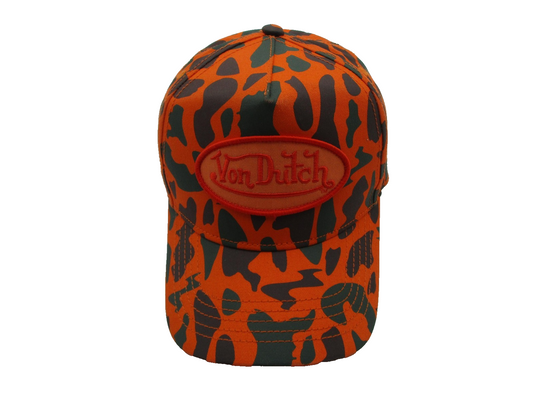 Von Dutch Hat Cap Snap Back Mens One Size Orange Camo Hunting Patch Chris Brown0