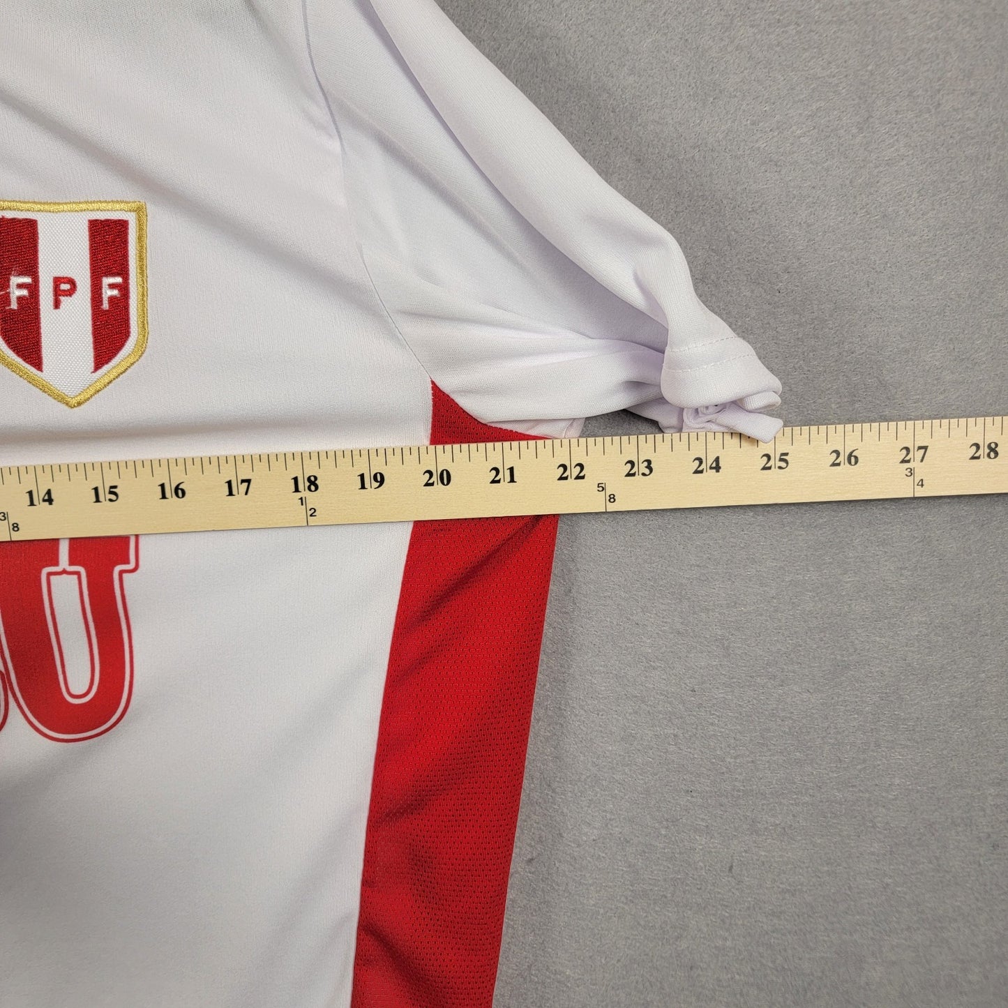 Peru Soccer Jersey OSFA Red White 6