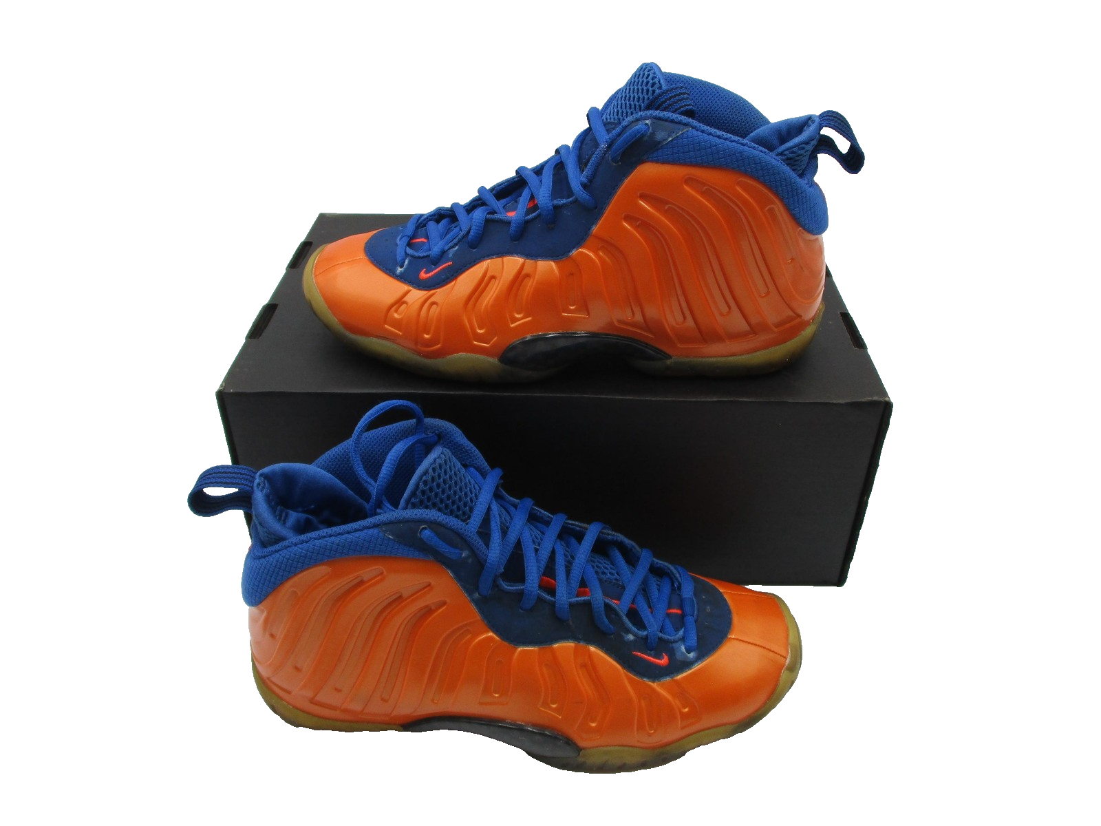 Nike Little Posite One NY Knicks Size 7Y Orange Blue Foamposite 644791800 1O62