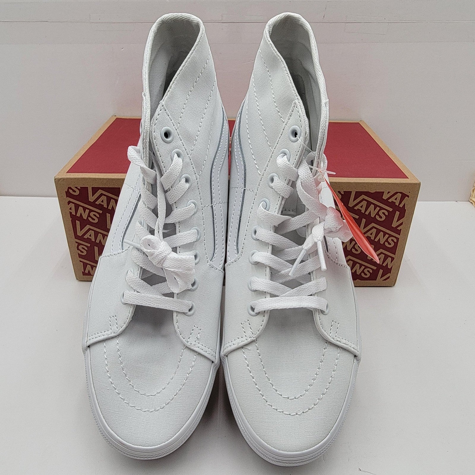 Vans Sk8Hi Tapered Shoes Mens Size 9.5 Womens 11 White Canvas VN0A5JMK Platform3