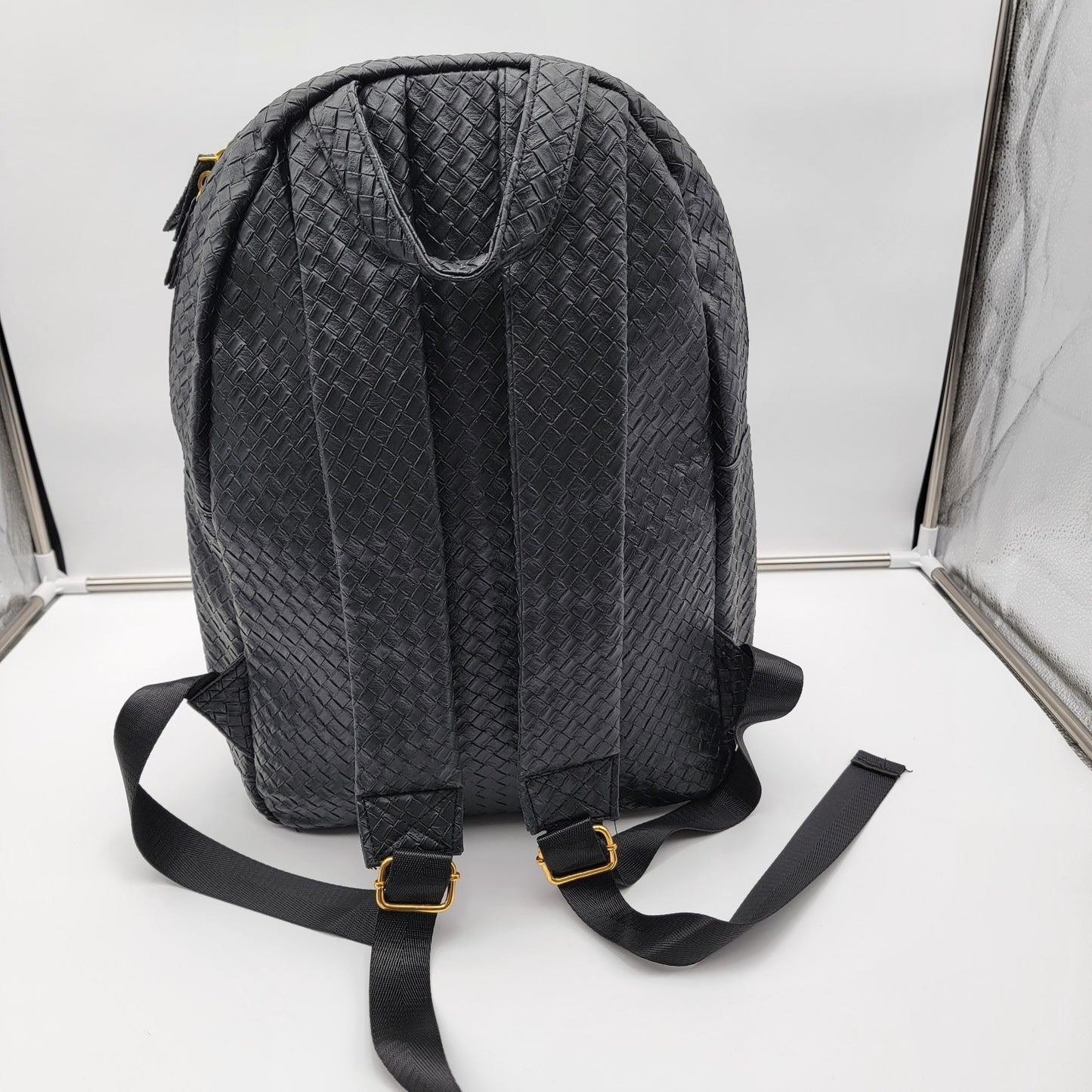 Capital Gains Black Woven Backpack + Strapback Hat Bundle NWT Gold Logo6