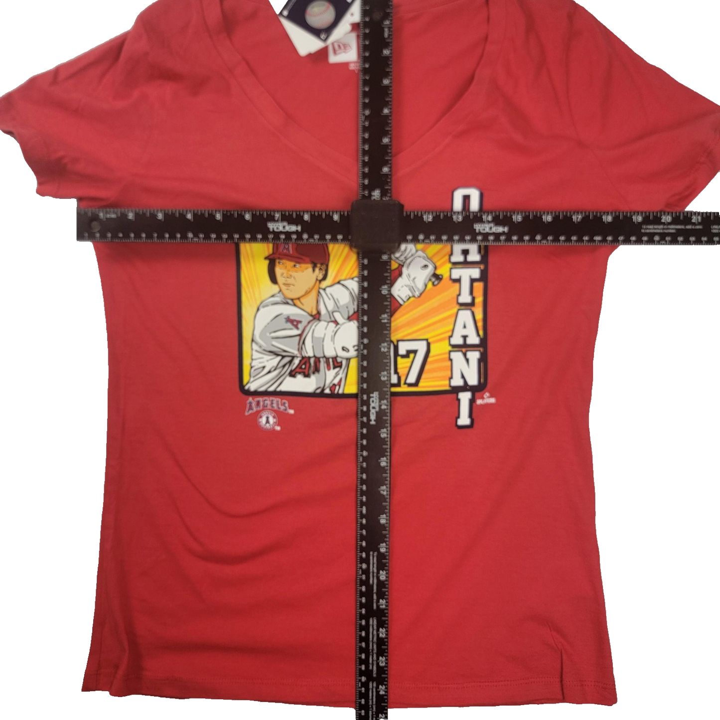 Los Angeles Angels Shirt Womens Lg Red Baseball Ohtani 17 New Era V Neck