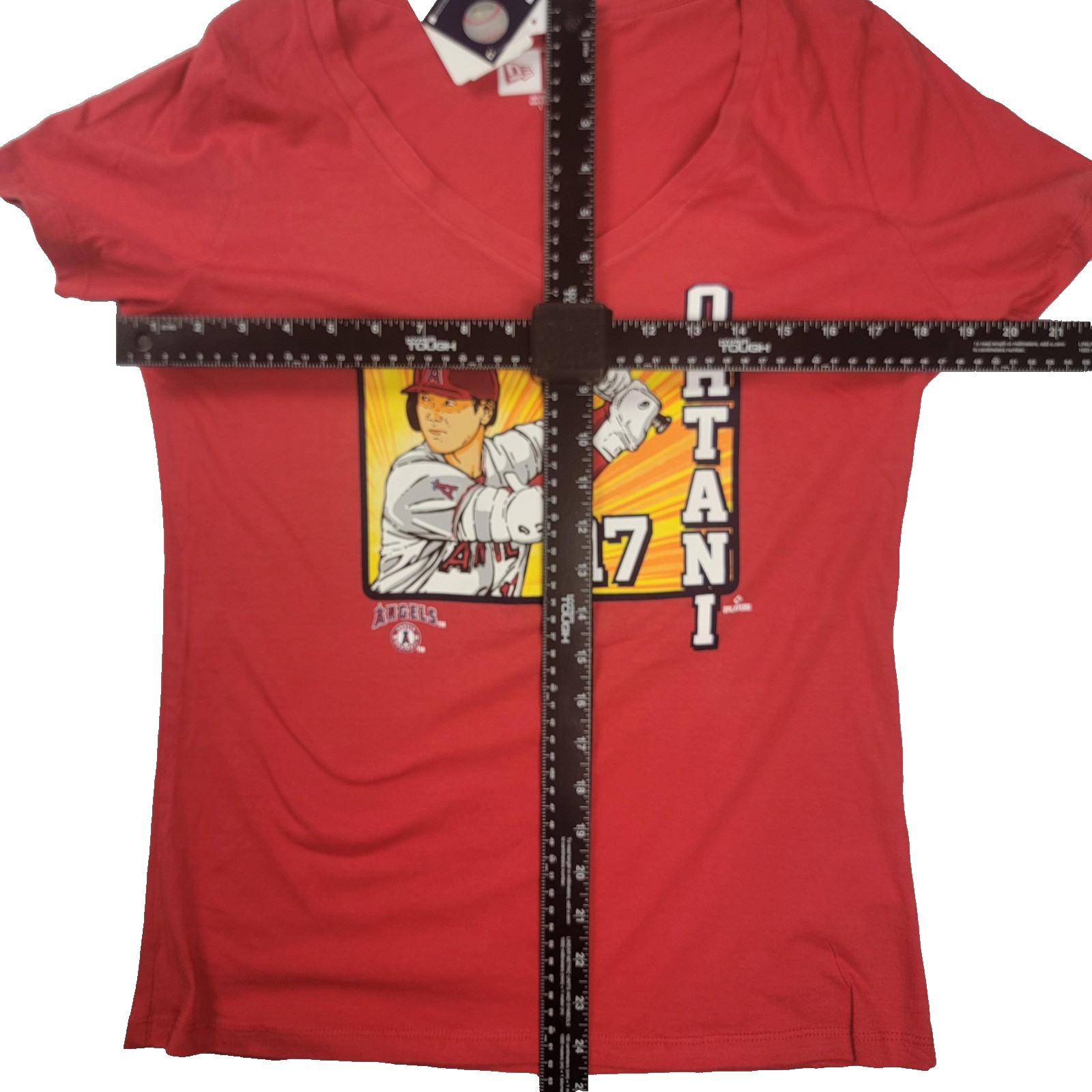 Los Angeles Angels Shirt Womens Lg Red Baseball Ohtani 17 New Era V Neck