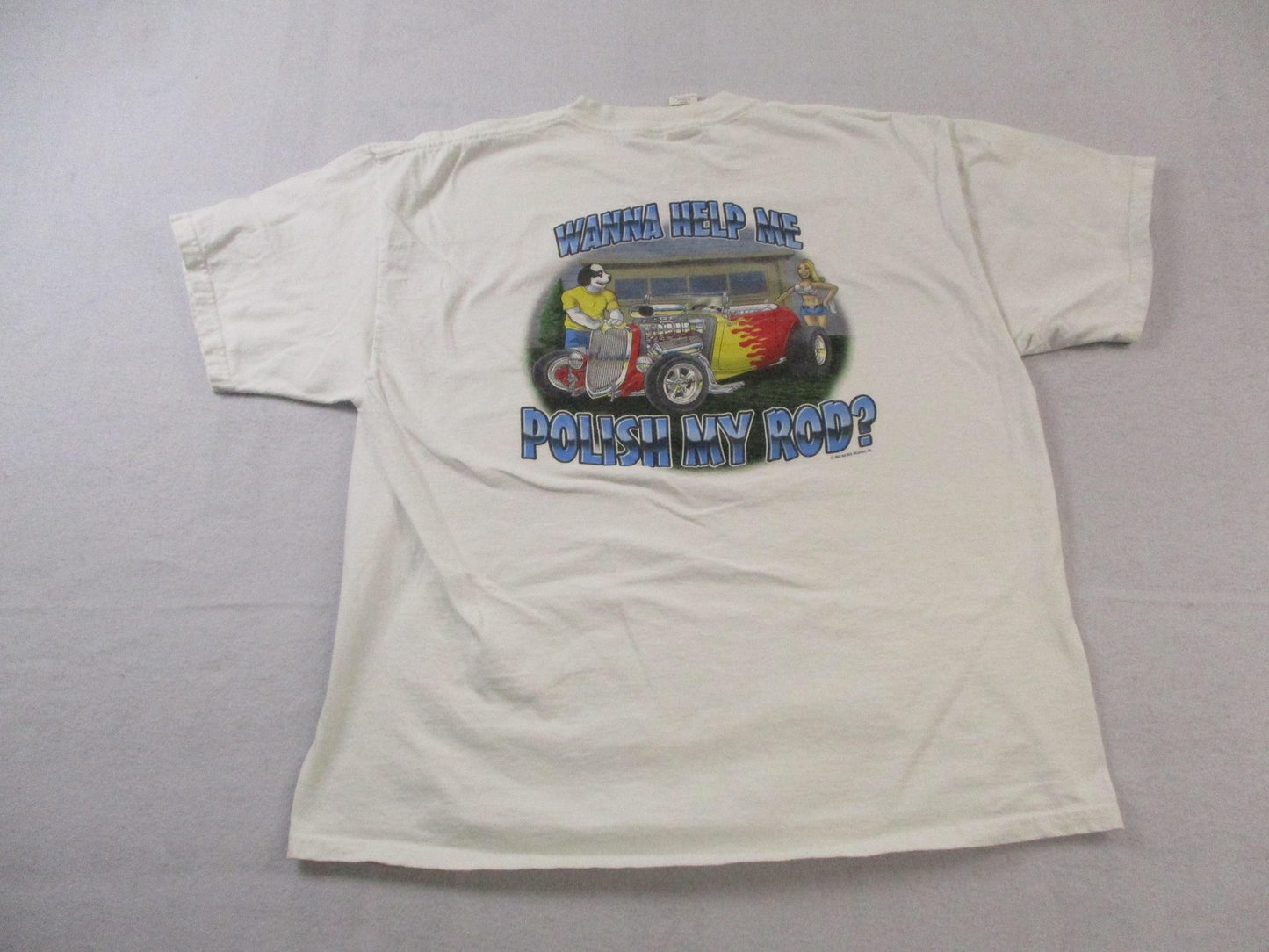 Vintage Big Dogs Shirt Mens XL White Polish My Rod Hot Rod Car Graphic 2000s9