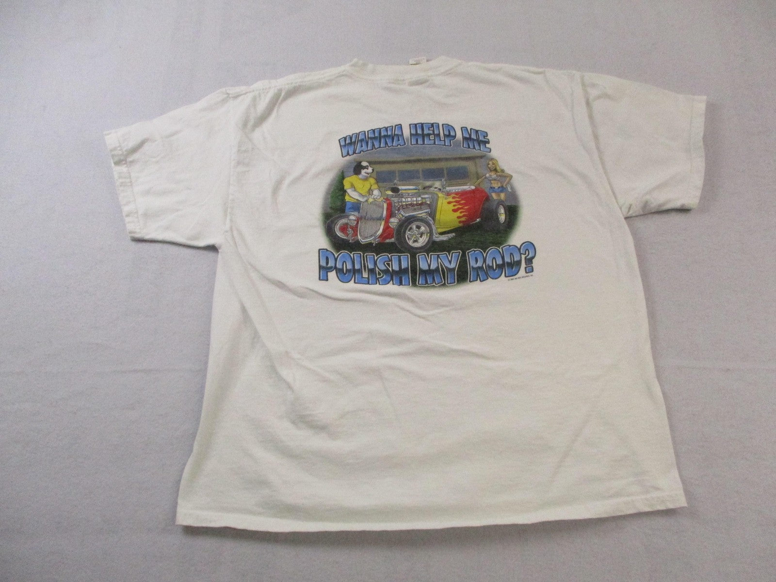 Vintage Big Dogs Shirt Mens XL White Polish My Rod Hot Rod Car Graphic 2000s9