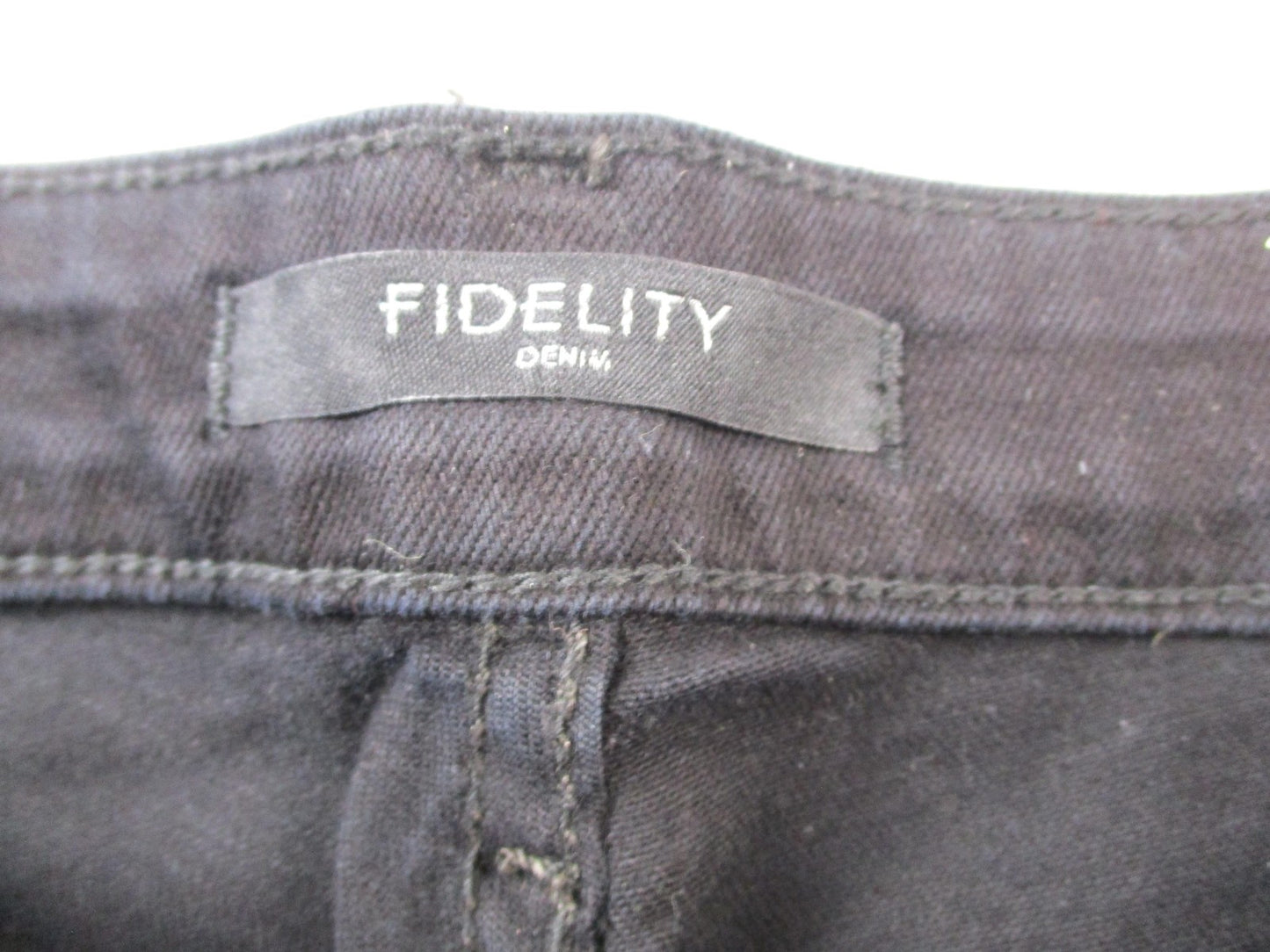 Fidelity Denim REV Jeans Womens 30x32 Black Charcoal Slim Straight Lace Hem 14654