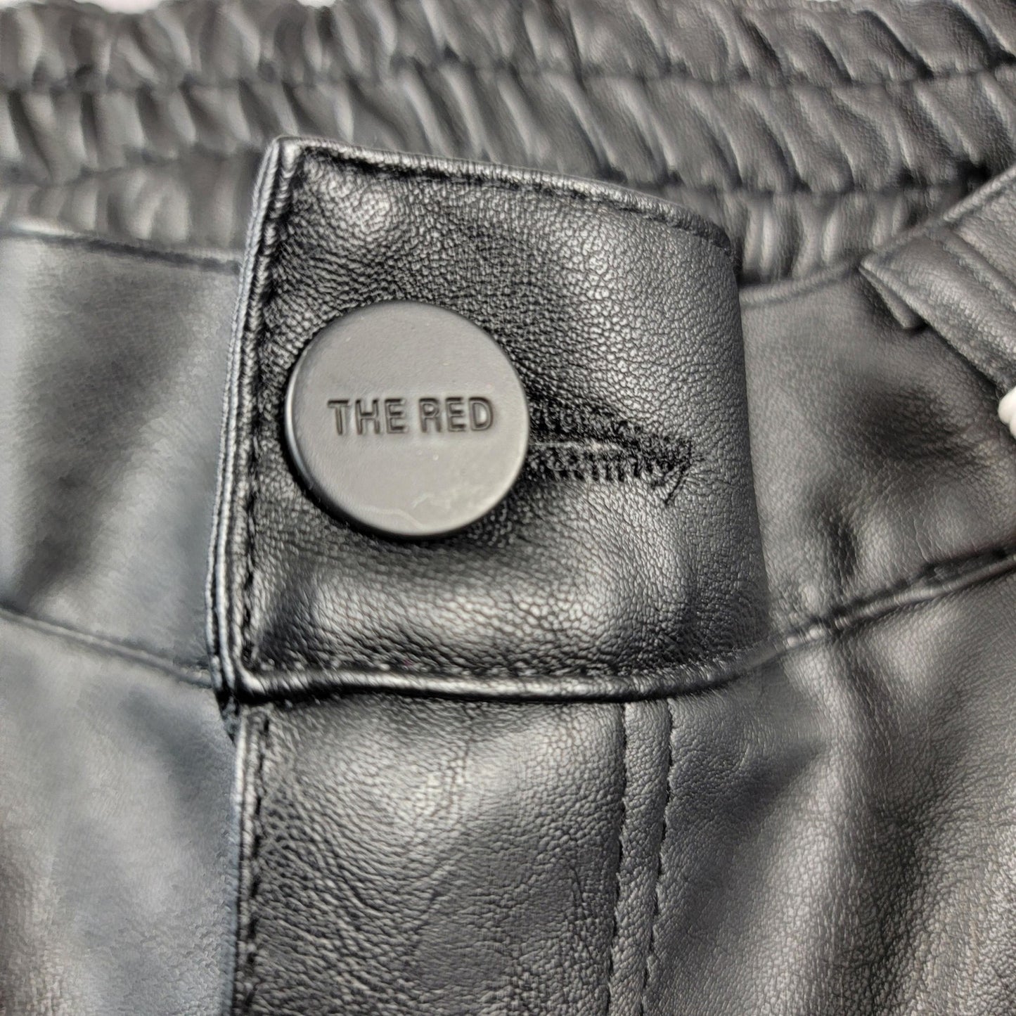 Smoke Rise Red Pants Mens Small Black Cargo Faux Leather Multi Pocket