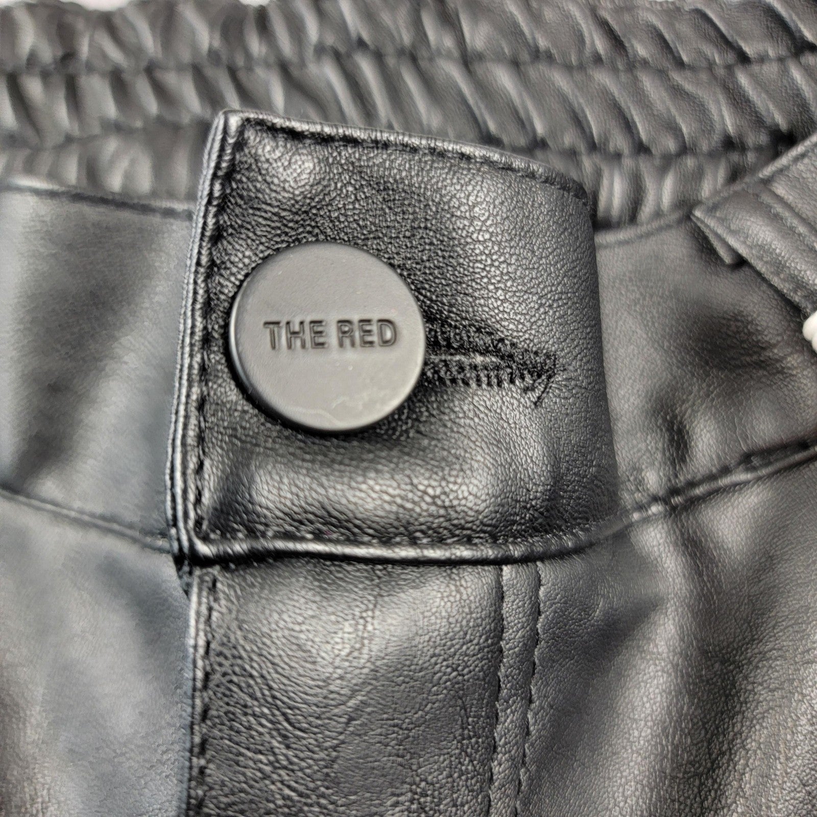 Smoke Rise Red Pants Mens Small Black Cargo Faux Leather Multi Pocket