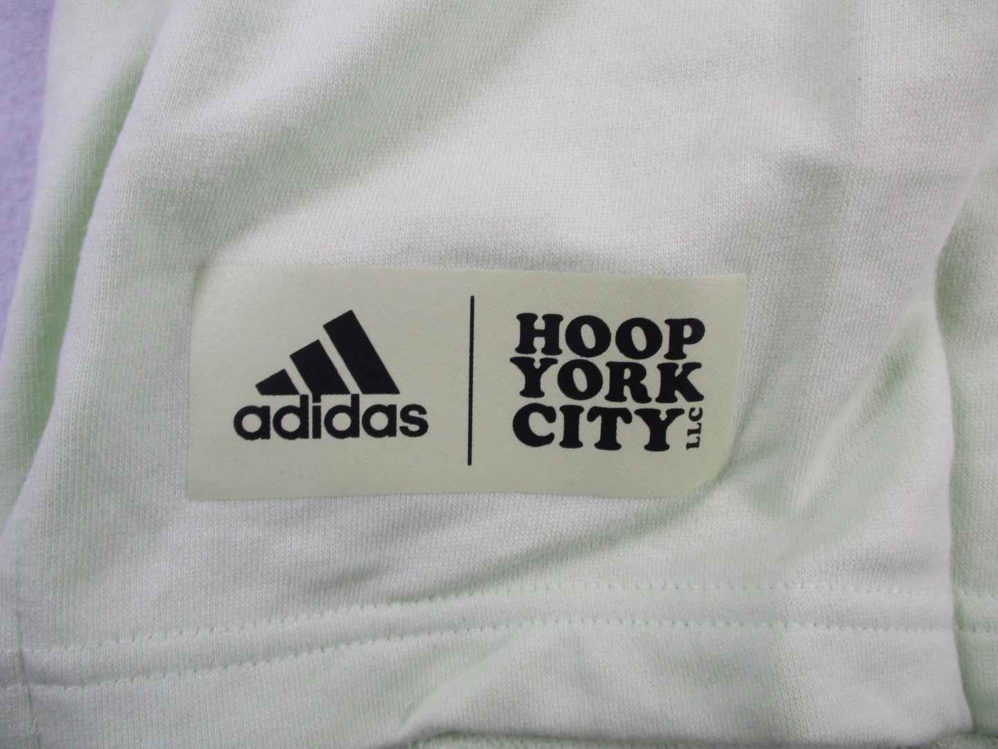 Adidas Hoop York City Basketball Shorts Womens L Lime Green Terry HB0690