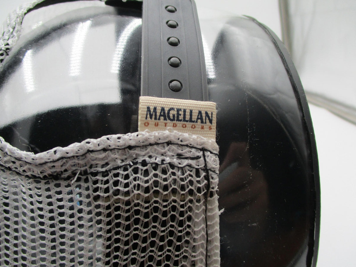 Magellan Outdoors Hat Cap Snap Back Mens One Size Black White Mesh Fish Logo6