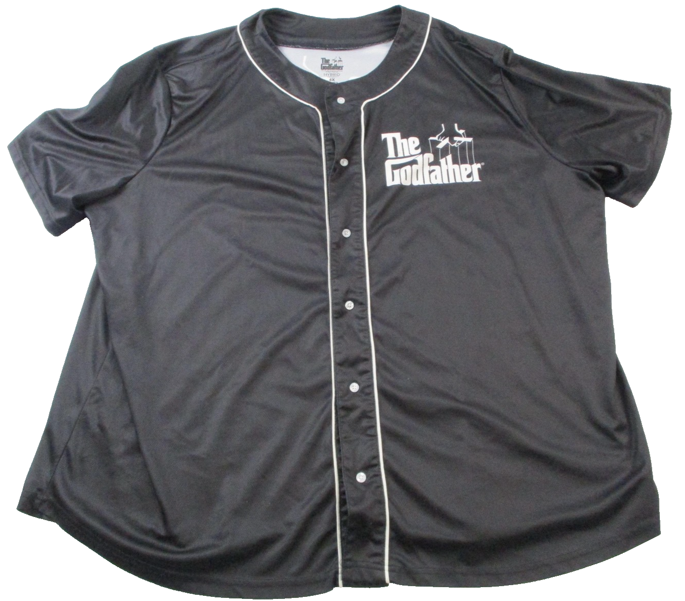 Hybrid Apparel The Godfather Shirt Mens 4XL Black Baseball Button Up Jersey 14880