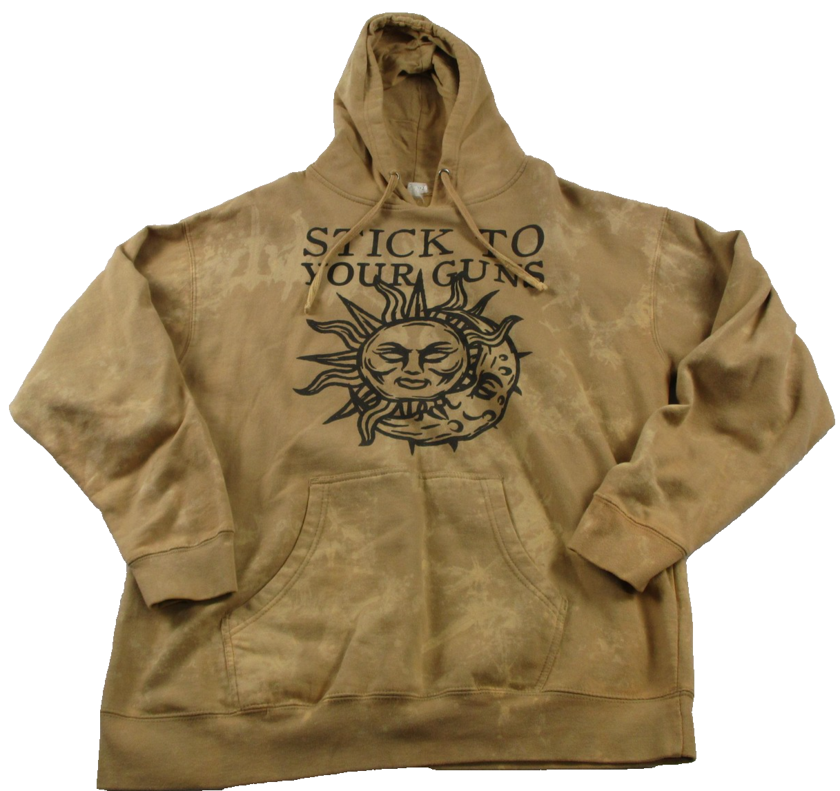 Independent Trading Hoodie Mens Large Beige Fleece Sweatshirt Stick To Your Guns0