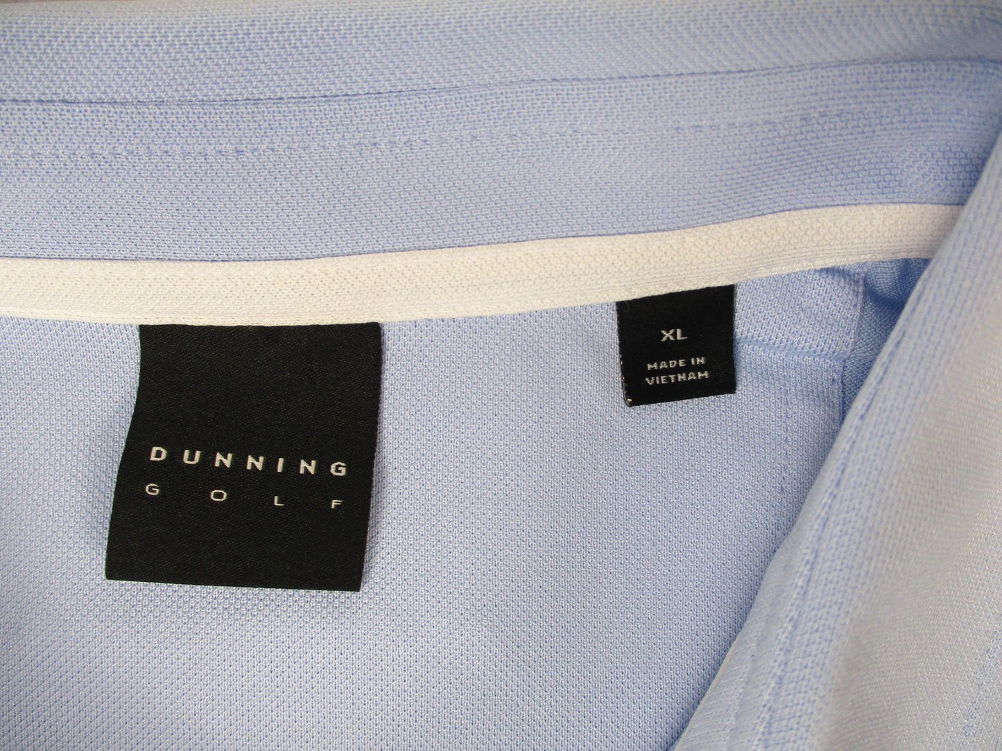 Dunning Golf Polo Shirt Mens XL Blue Coolmax Performance Sugar Foods New 13302