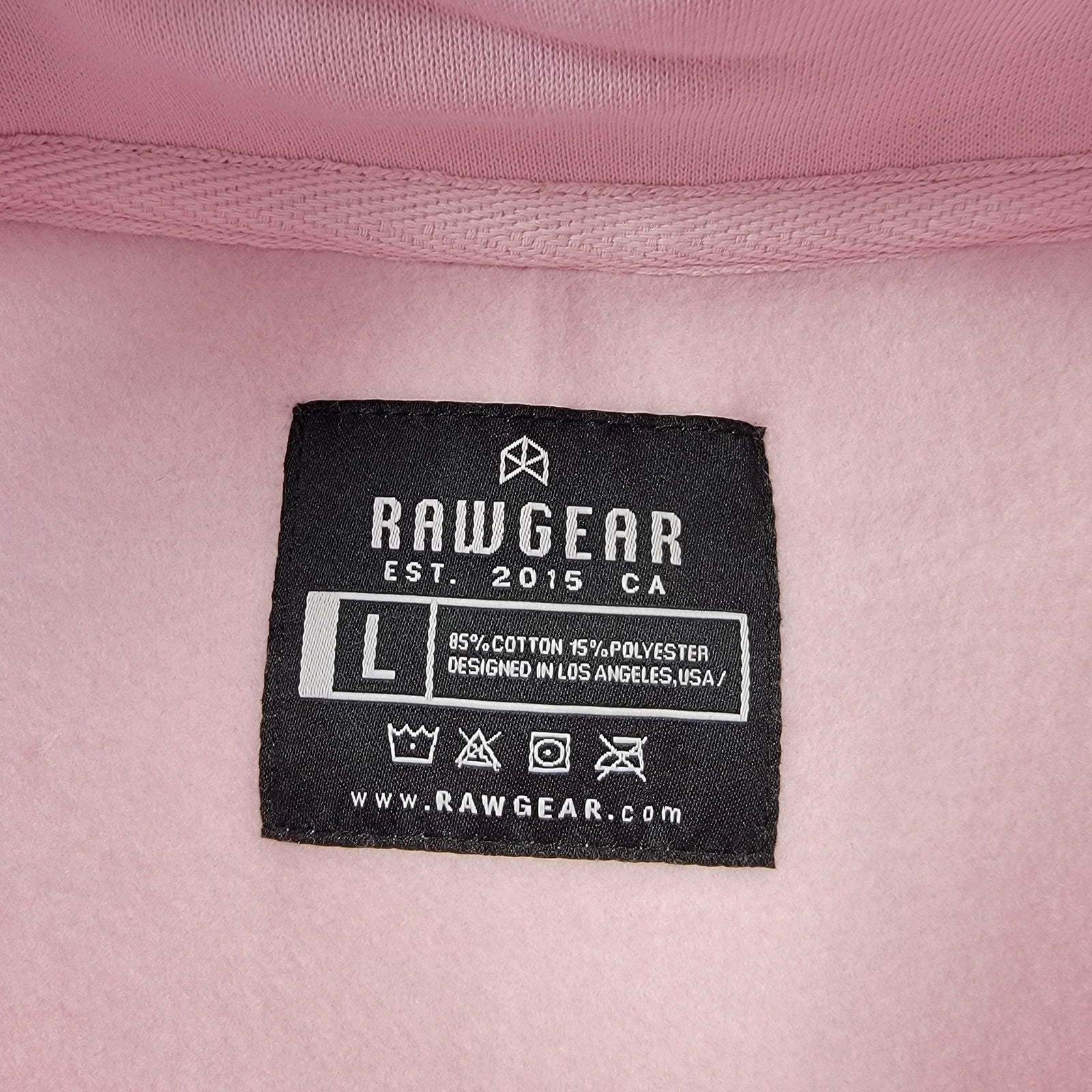 RawGear Pink Cropped Hoodie L Womens WarGear Logo Embroidered NWT