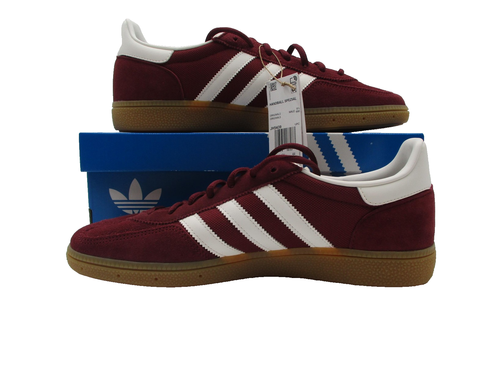 Adidas Handball Spezial Shoes Mens Size 10 Burgundy White Gum Suede JH54392