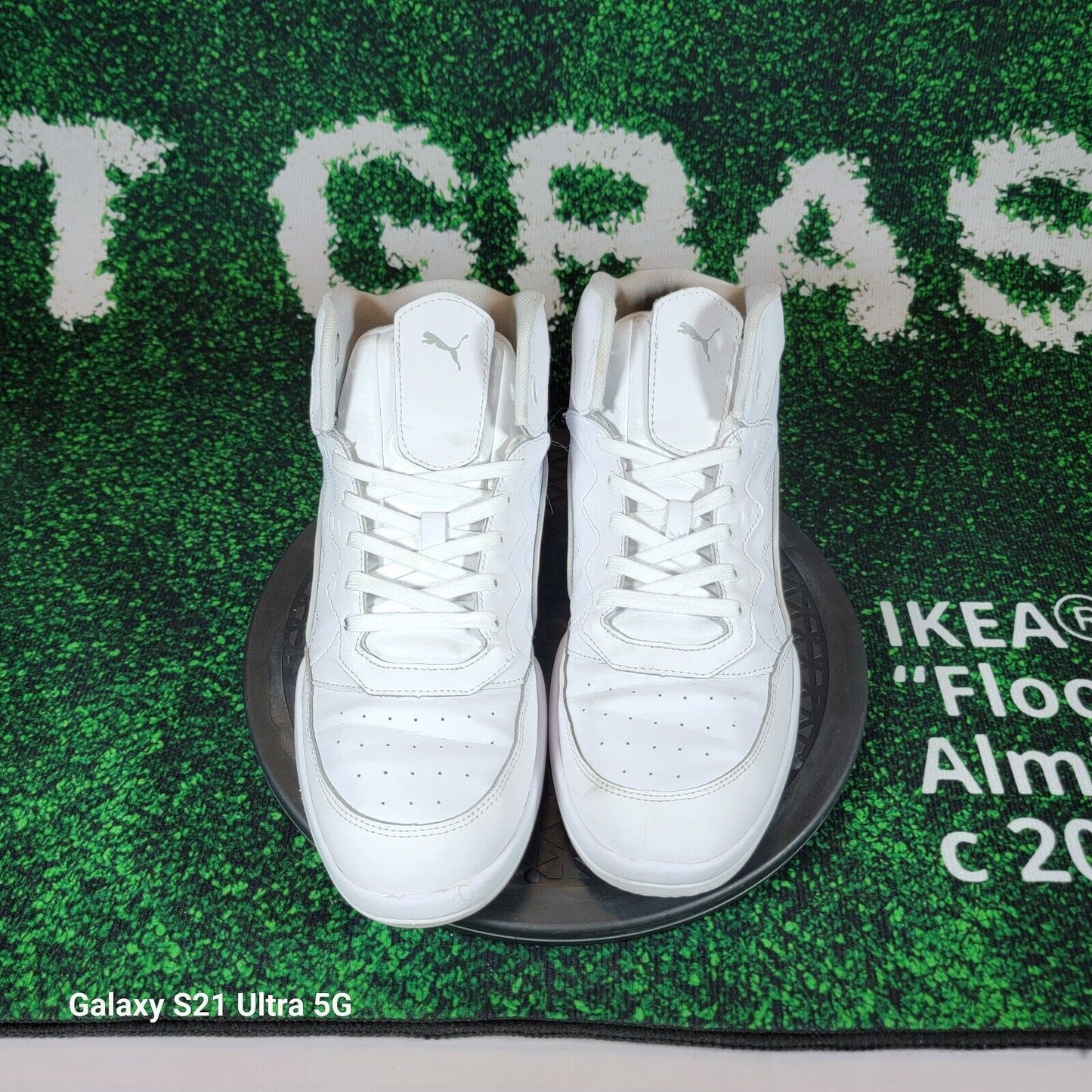 Puma Mens Sz 10.5 Rb Playoff Lace Up Mens Sneakers Shoes Casual White